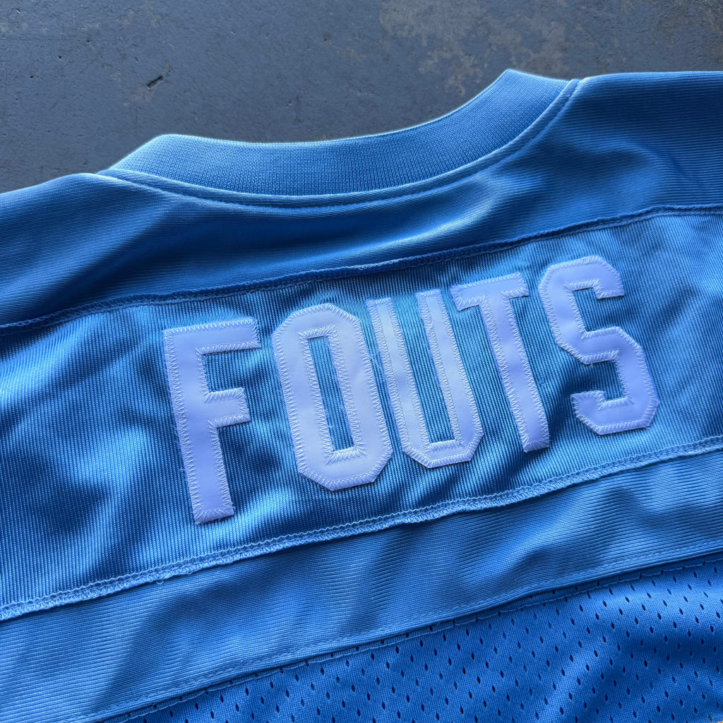 CHARGERS DAN FOUTS SILVER ANNIVERSARY PATCH POWDER BLUE THROWBACK JERSEY (52) XL