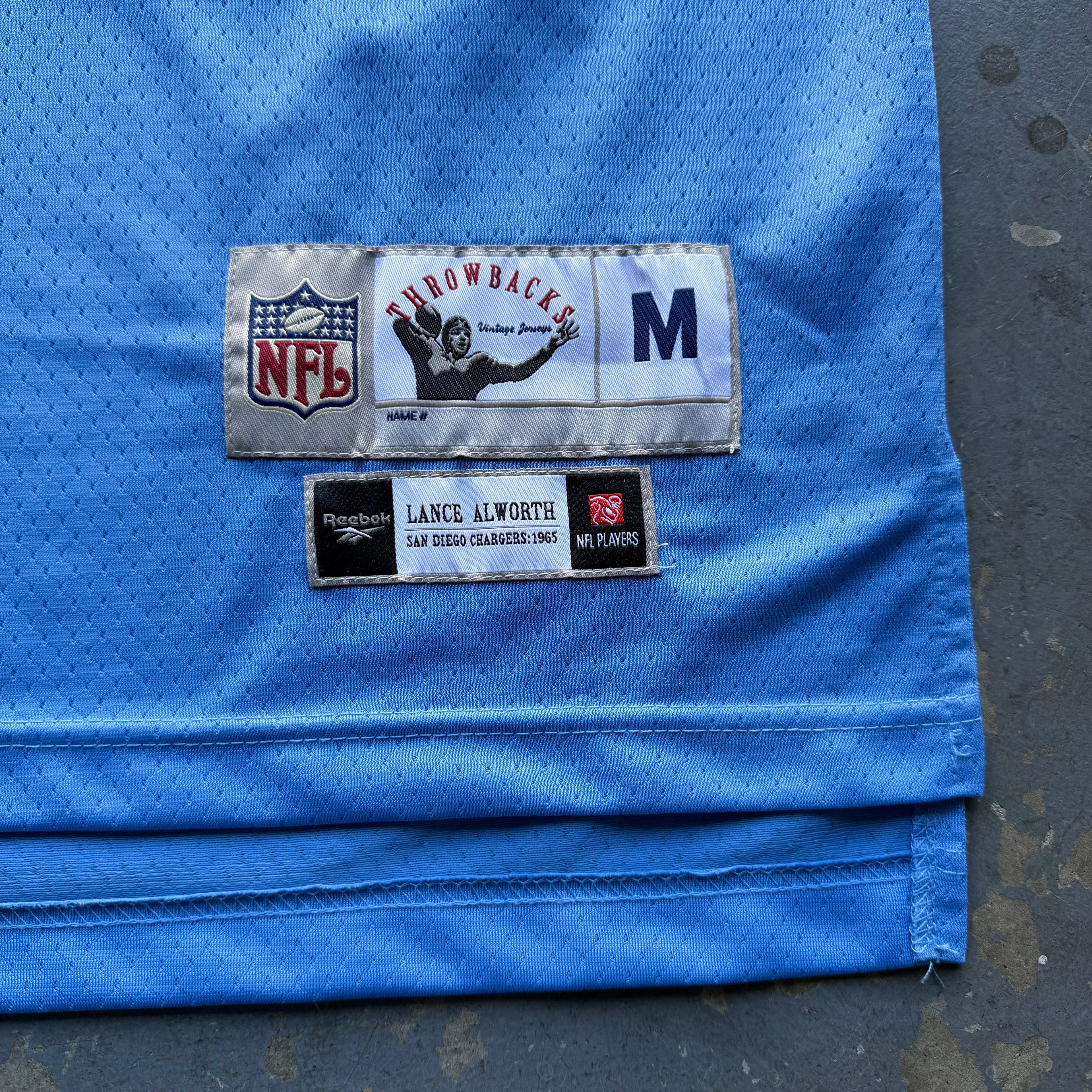 00’S LANCE ALWORTH CHARGERS REEBOK THROWBACK POWDER BLUE JERSEY (M)