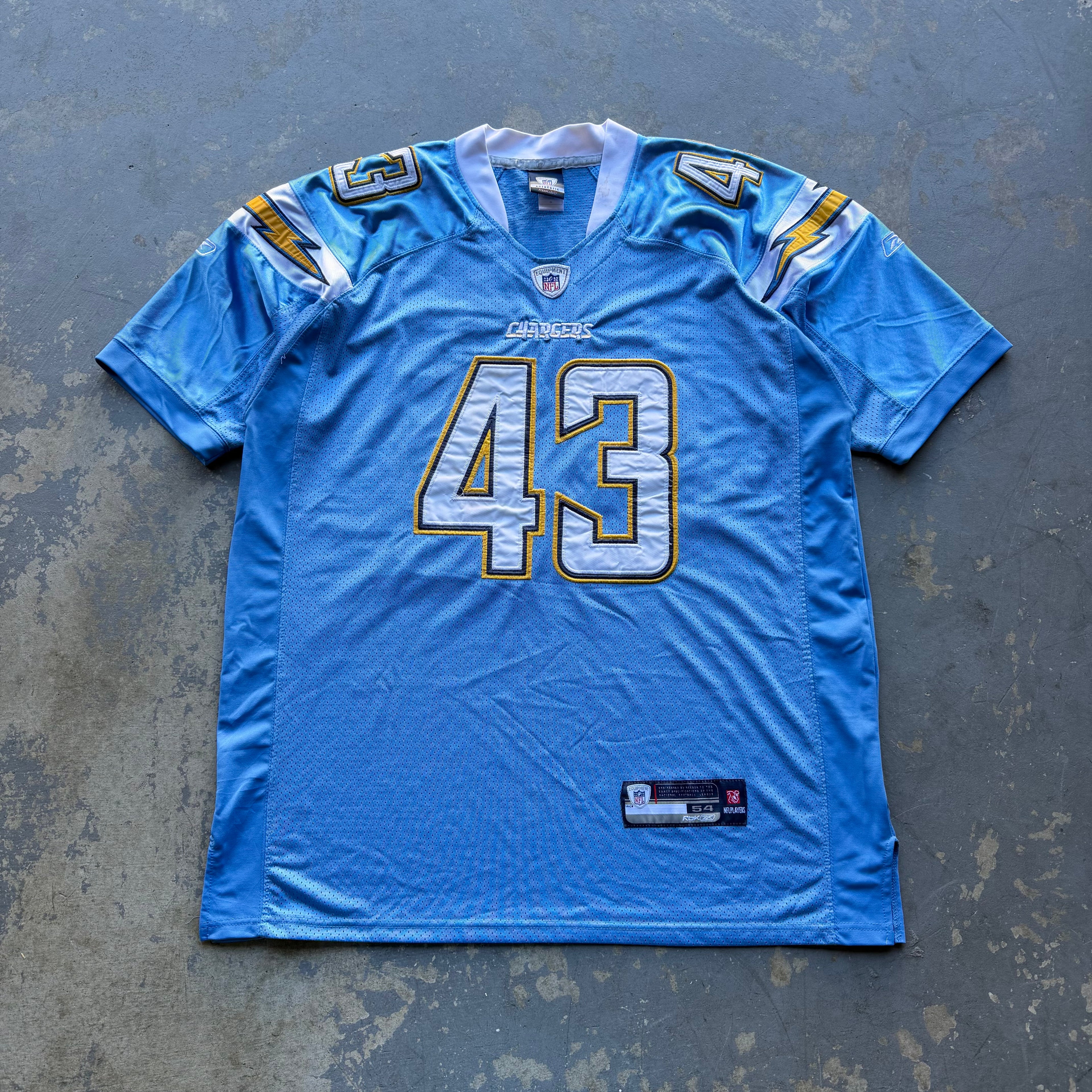 00’S DARREN SPROLES CHARGERS REEBOK POWDER BLUE JERSEY (54) XXL