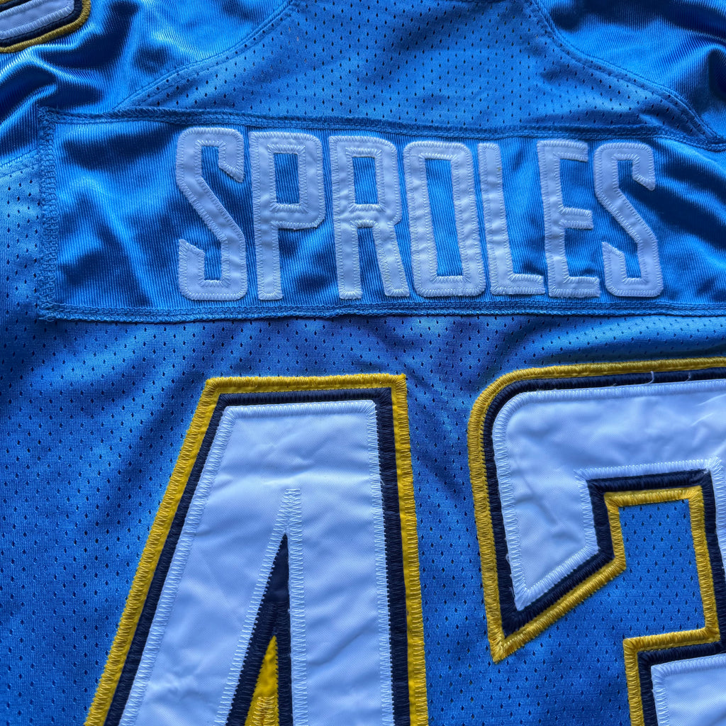 00’S DARREN SPROLES CHARGERS REEBOK POWDER BLUE JERSEY (54) XXL
