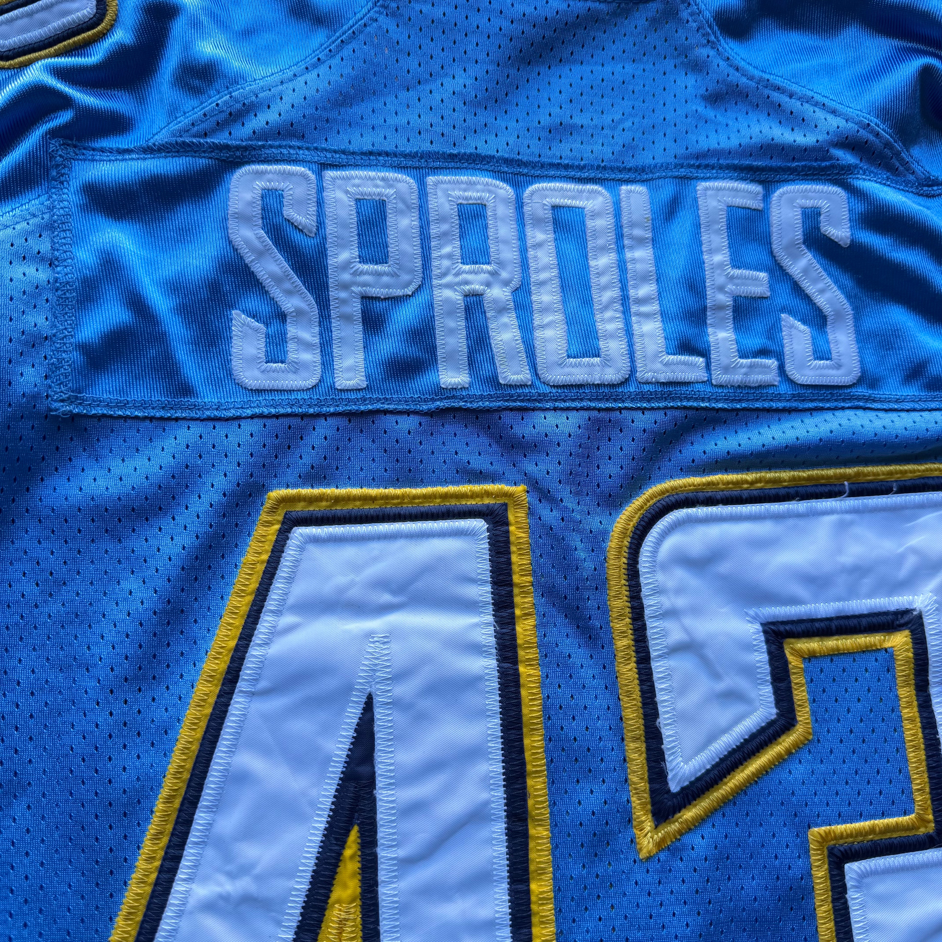 00’S DARREN SPROLES CHARGERS REEBOK POWDER BLUE JERSEY (54) XXL