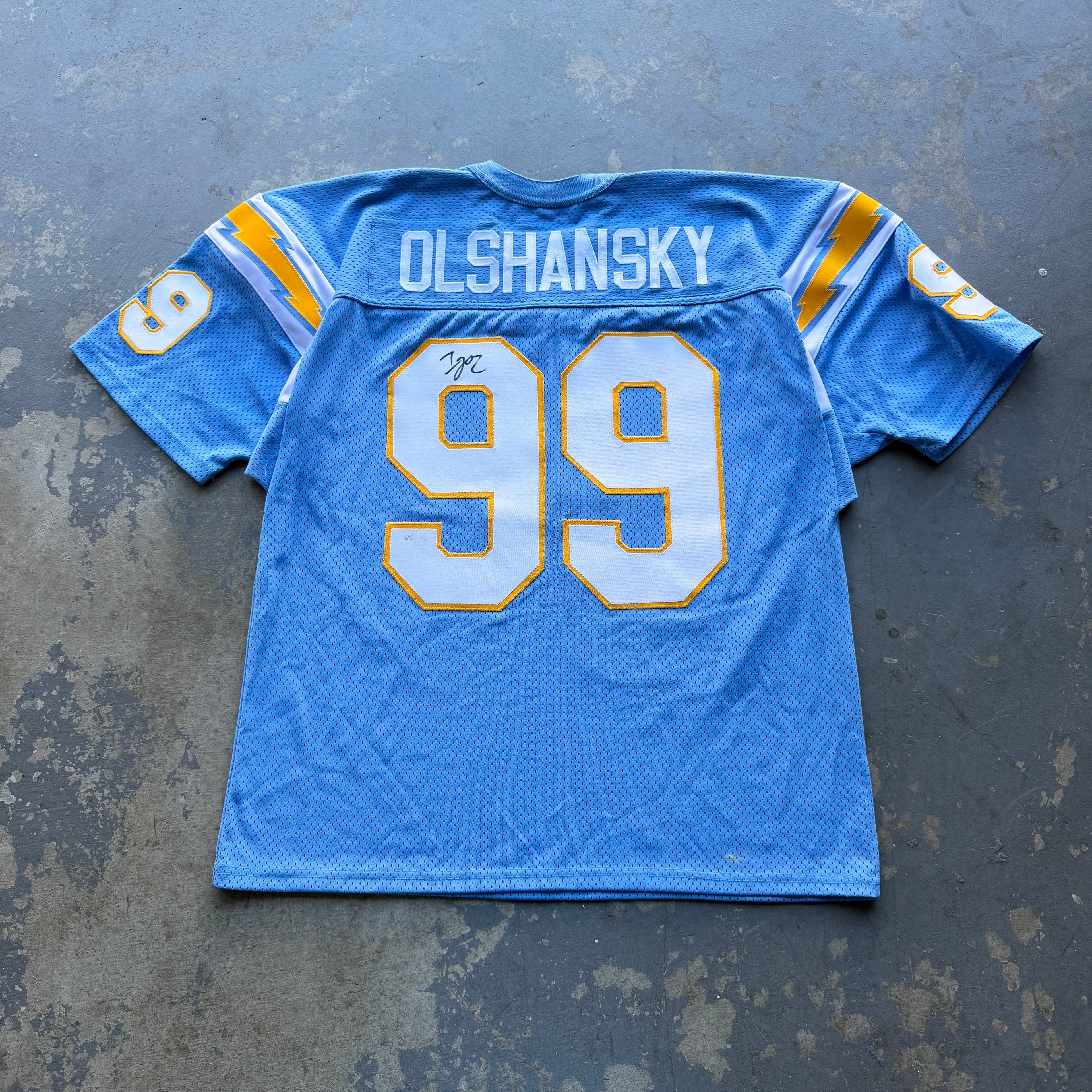 AUTOGRAPHED IGOR OLSHANKY CHARGERS POWDER BLUE JERSEY (XL)