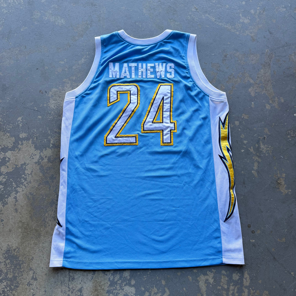 00’S CHARGERS RYAN MATTHEWS POWDER BLUE BASKETBALL BOLT JERSEY (XL)