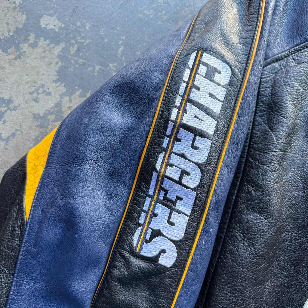 SAN DIEGO CHARGERS G-3 CARL BANKS LEATHER JACKET (XXL)