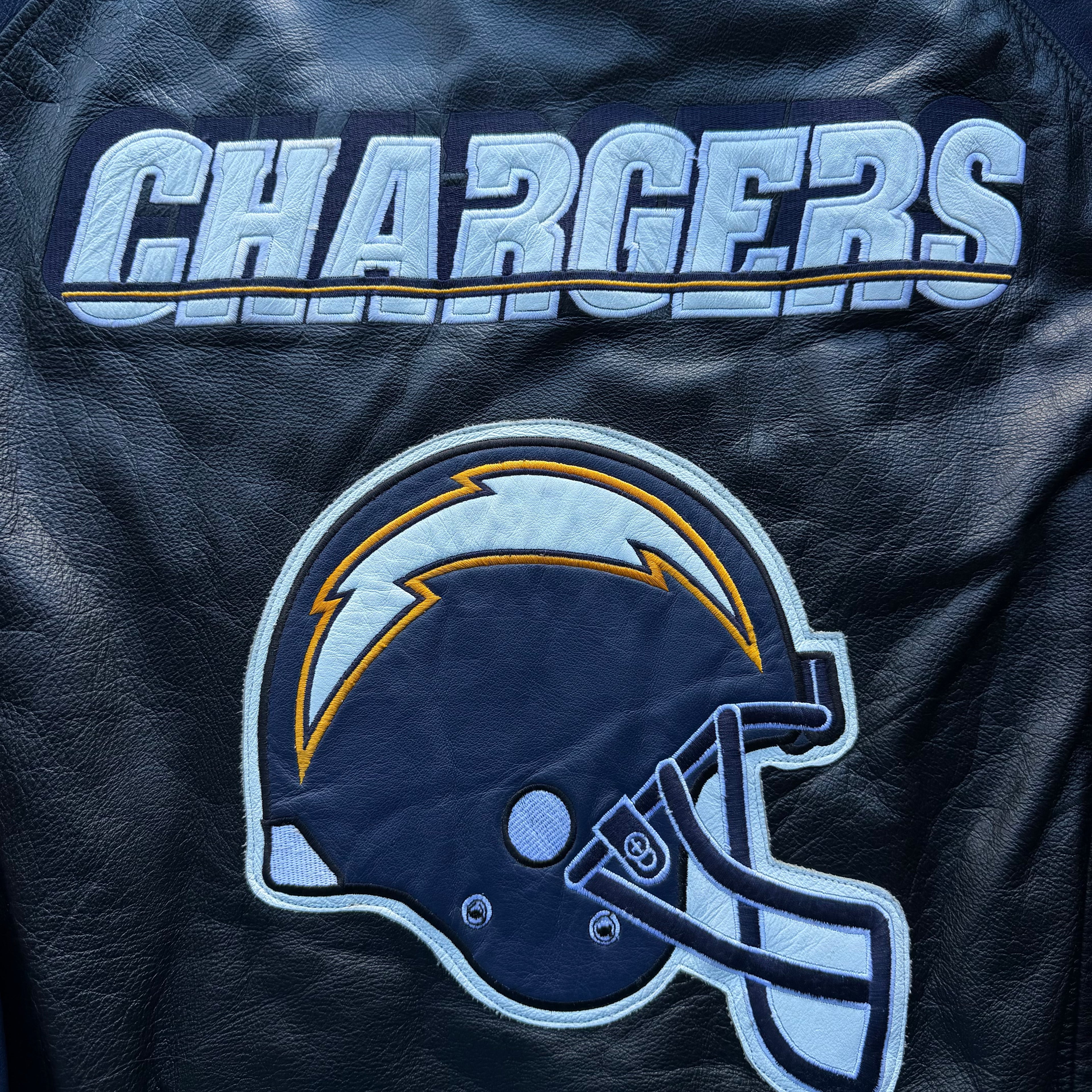 SAN DIEGO CHARGERS G-3 CARL BANKS LEATHER JACKET (XXL)