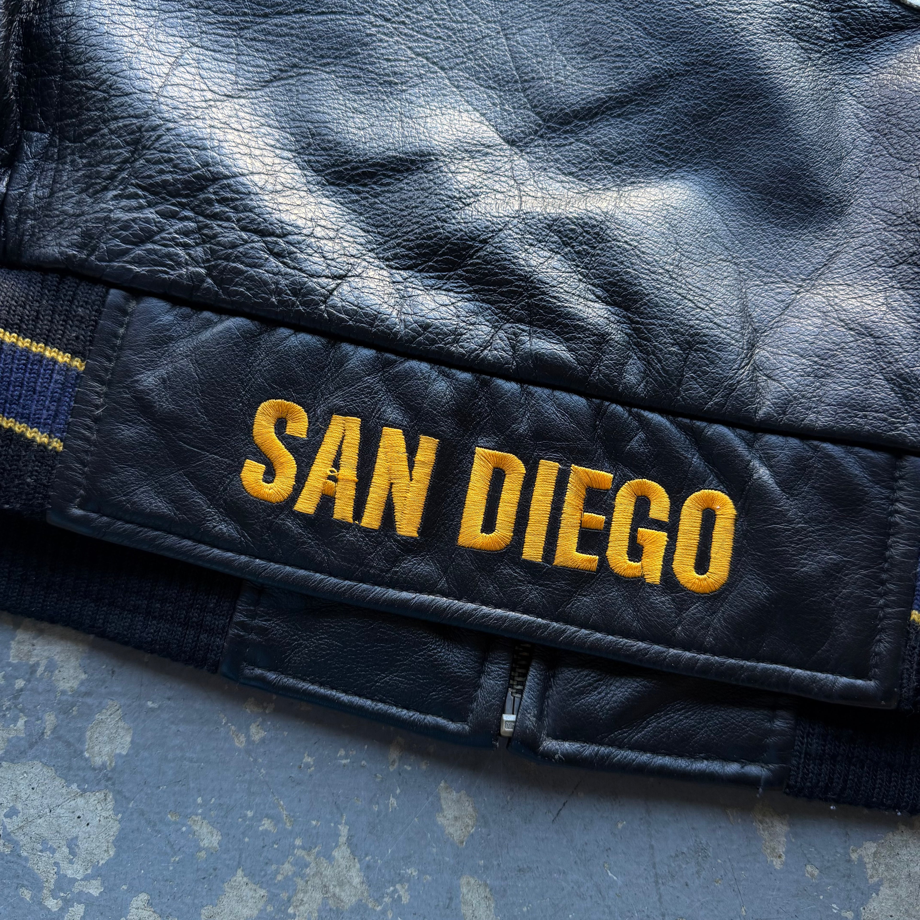 SAN DIEGO CHARGERS G-3 CARL BANKS LEATHER JACKET (XXL)