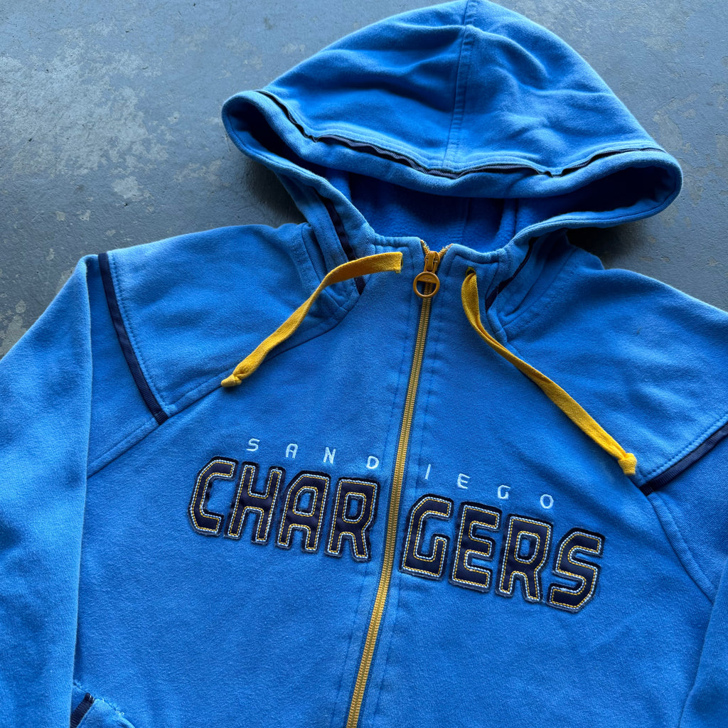 REEBOK CHARGERS POWDER BLUE ZIP UP HOODIE (M)