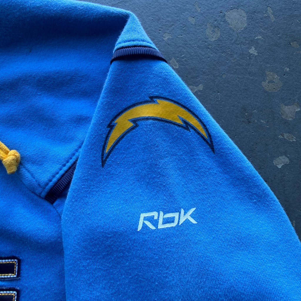 REEBOK CHARGERS POWDER BLUE ZIP UP HOODIE (M)
