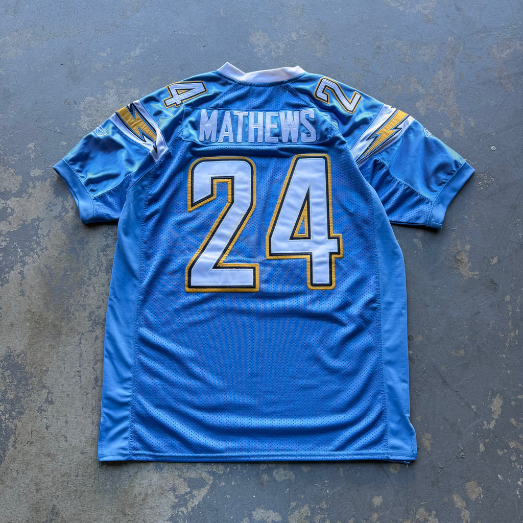 00’S RYAN MATTHEWS CHARGERS REEBOK POWDER BLUE JERSEY (50) XL