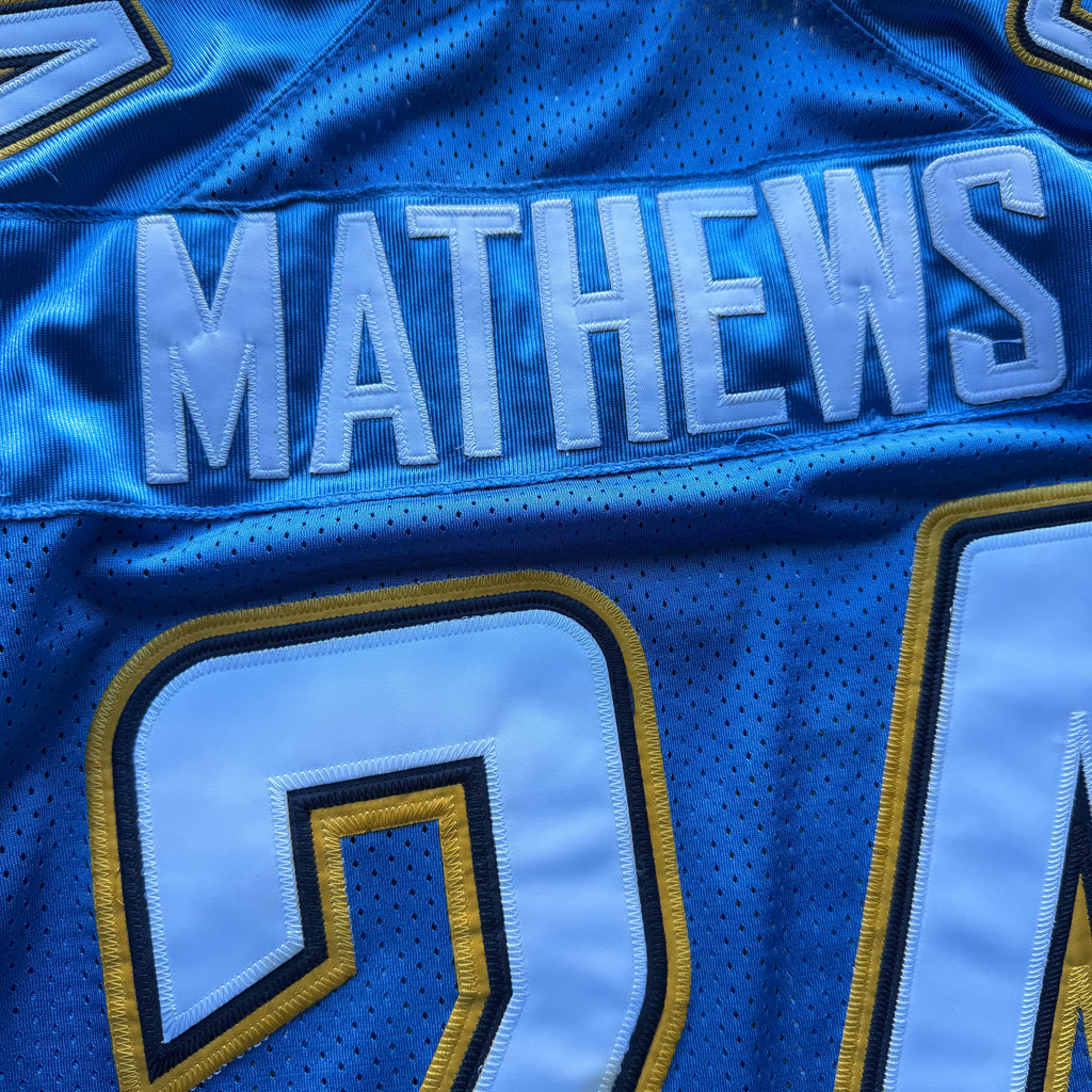00’S RYAN MATTHEWS CHARGERS REEBOK POWDER BLUE JERSEY (50) XL