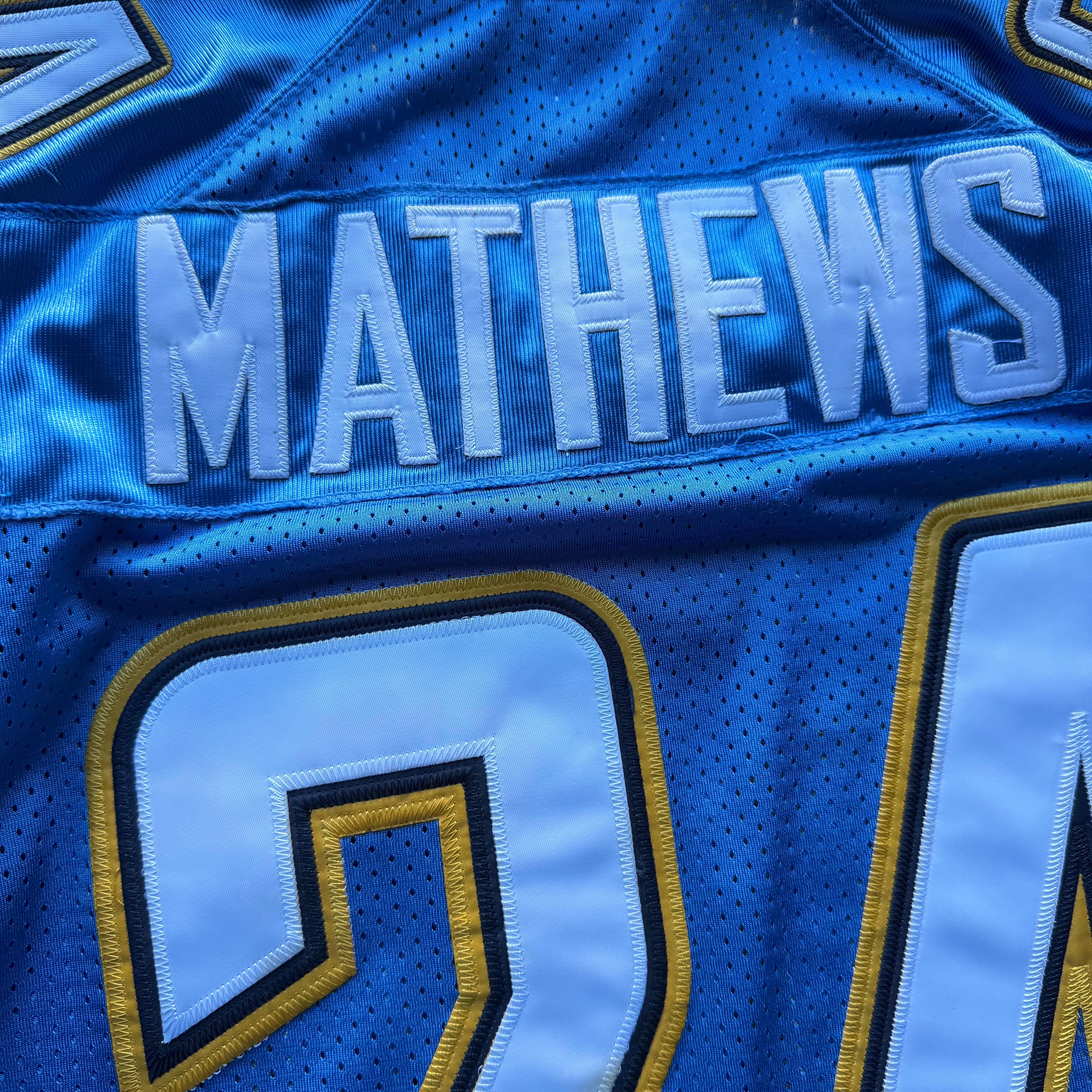 00’S RYAN MATTHEWS CHARGERS REEBOK POWDER BLUE JERSEY (50) XL