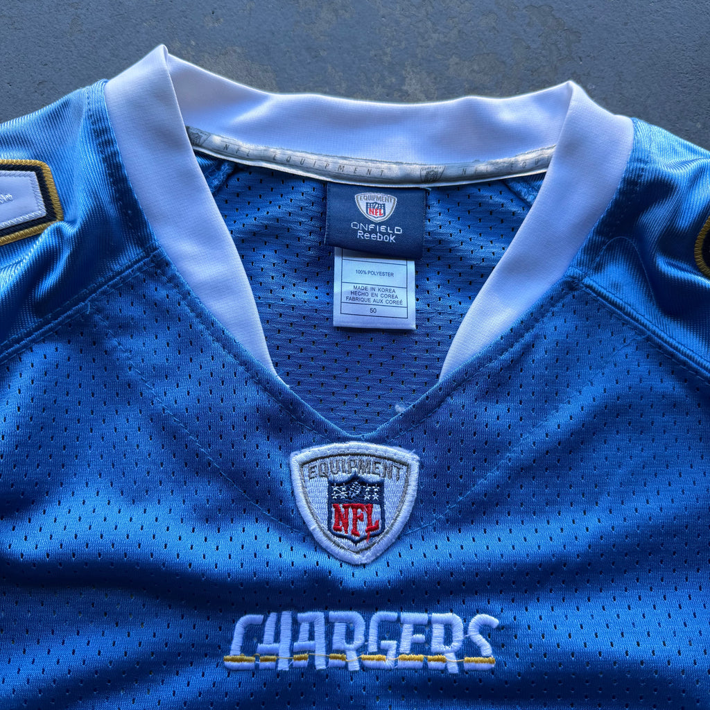 00’S RYAN MATTHEWS CHARGERS REEBOK POWDER BLUE JERSEY (50) XL