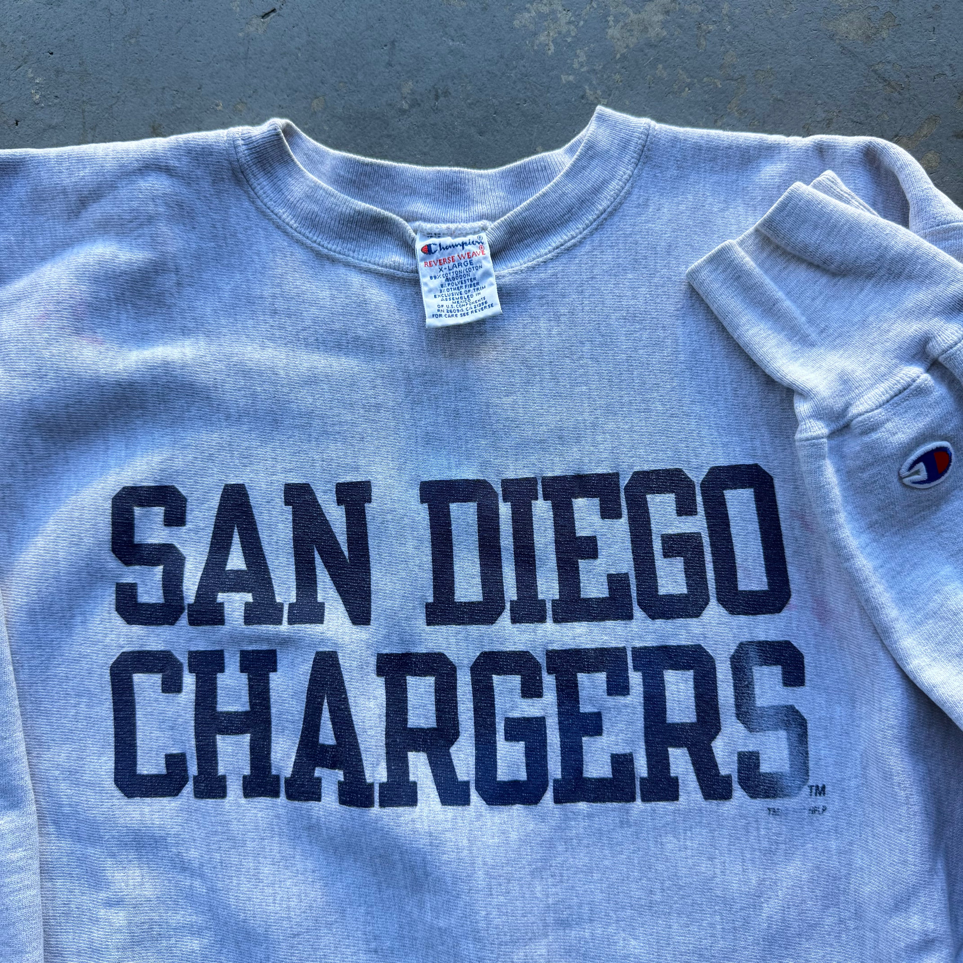 1995 CHARGERS CHAMPION REVERSE WEAVE SWEATER (XL)