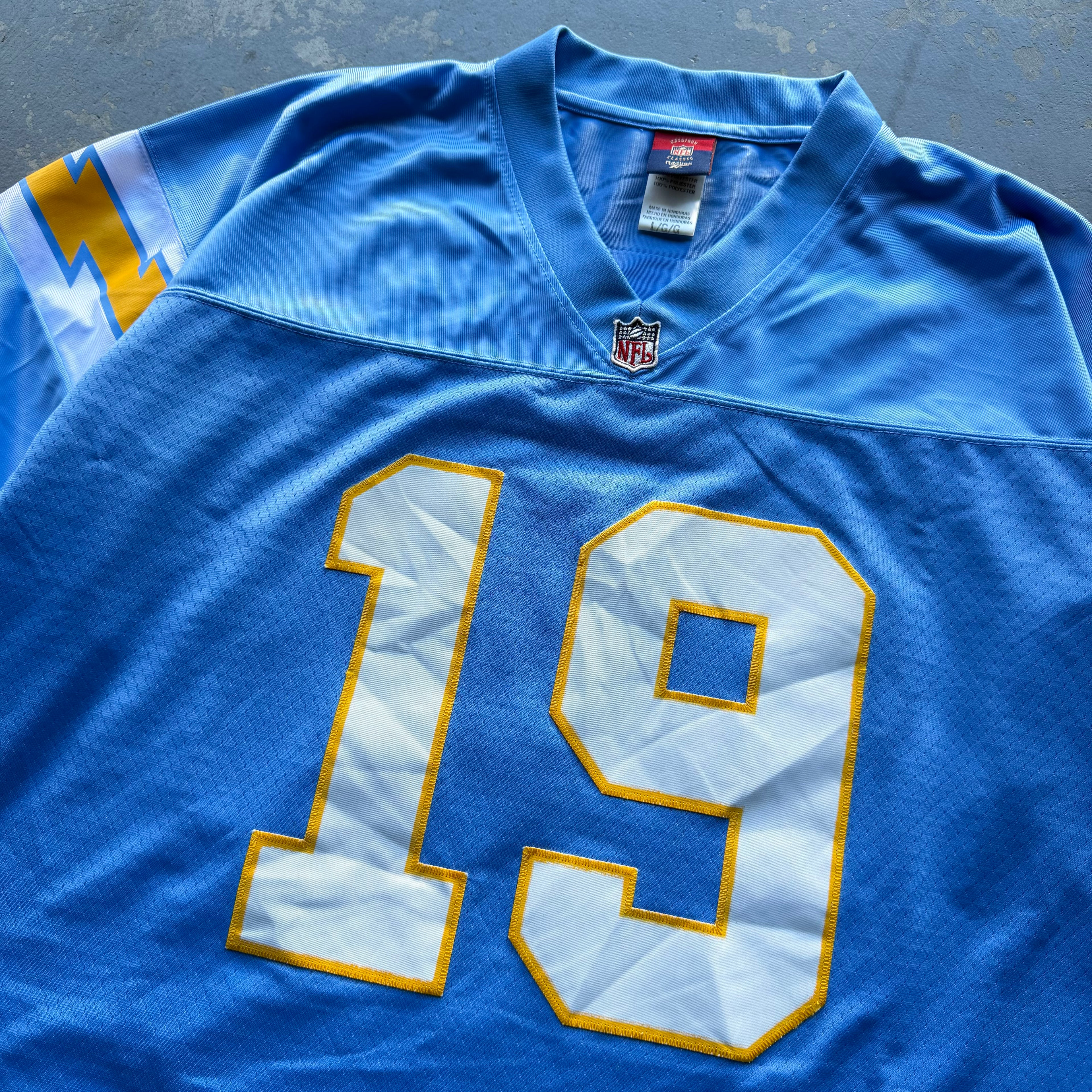 00’S LANCE ALWORTH CHARGERS REEBOK THROWBACK POWDER BLUE JERSEY (L)