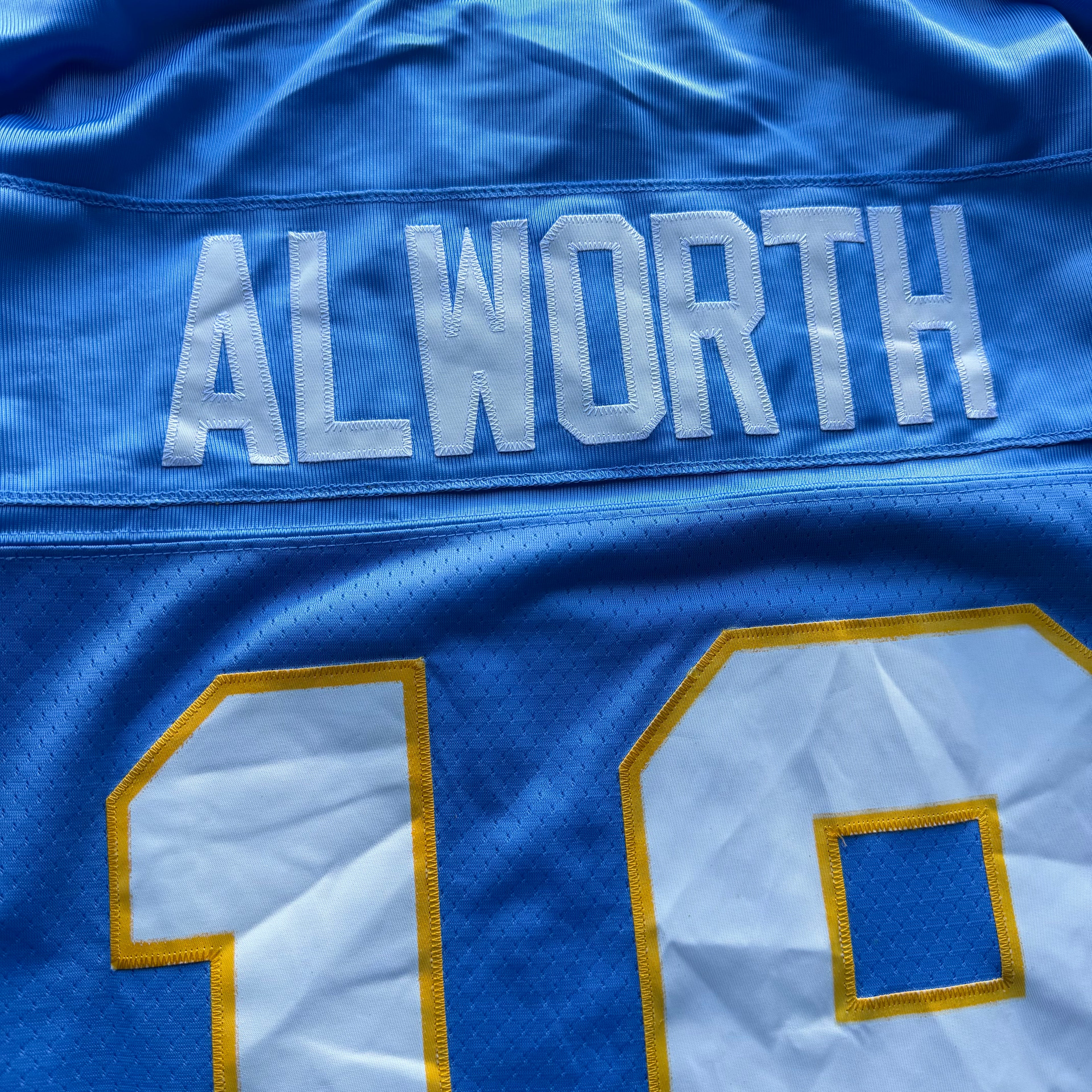 00’S LANCE ALWORTH CHARGERS REEBOK THROWBACK POWDER BLUE JERSEY (L)