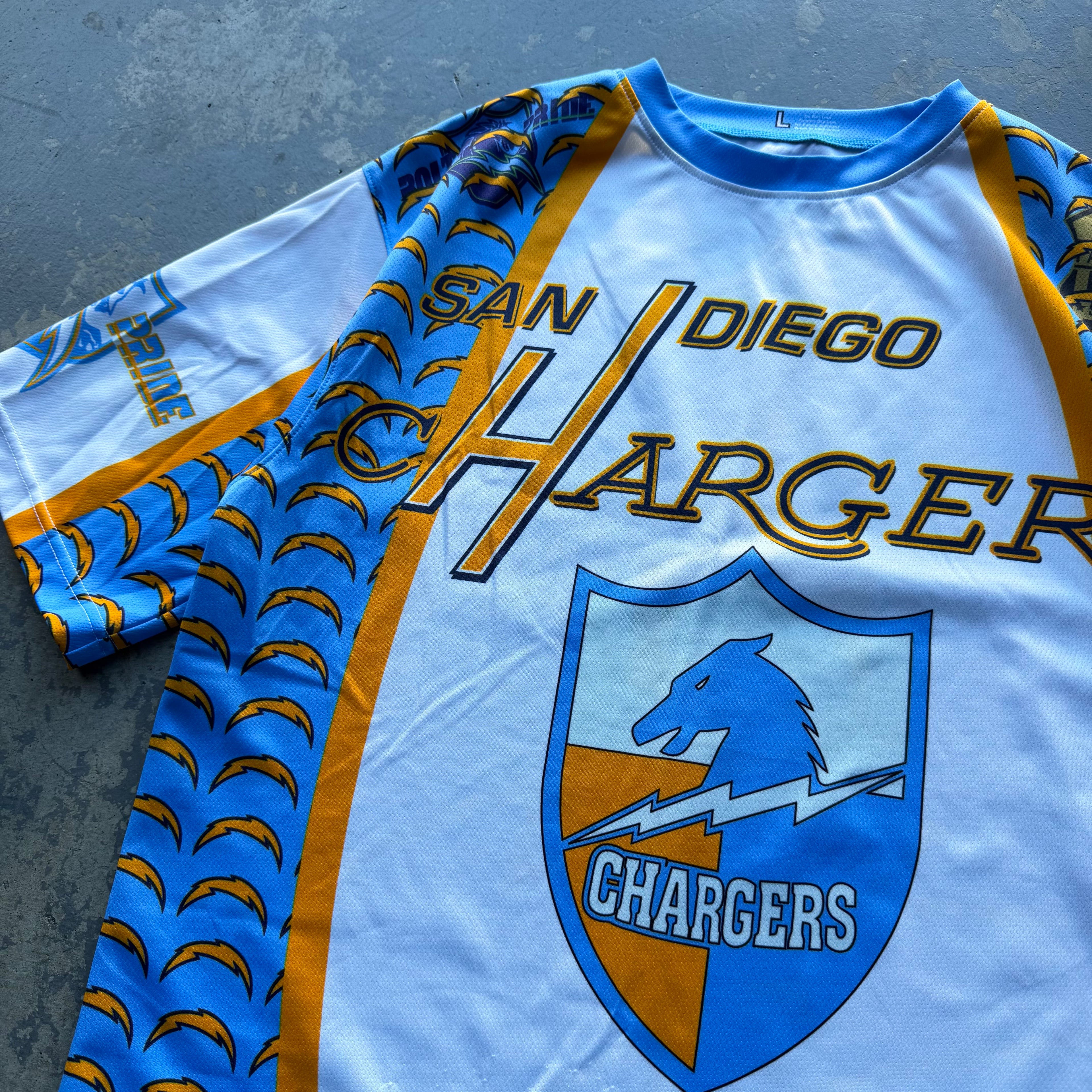 SAN DIEGO CHARGERS 50TH ANNIVERSARY JERSEY SHIRT (L)