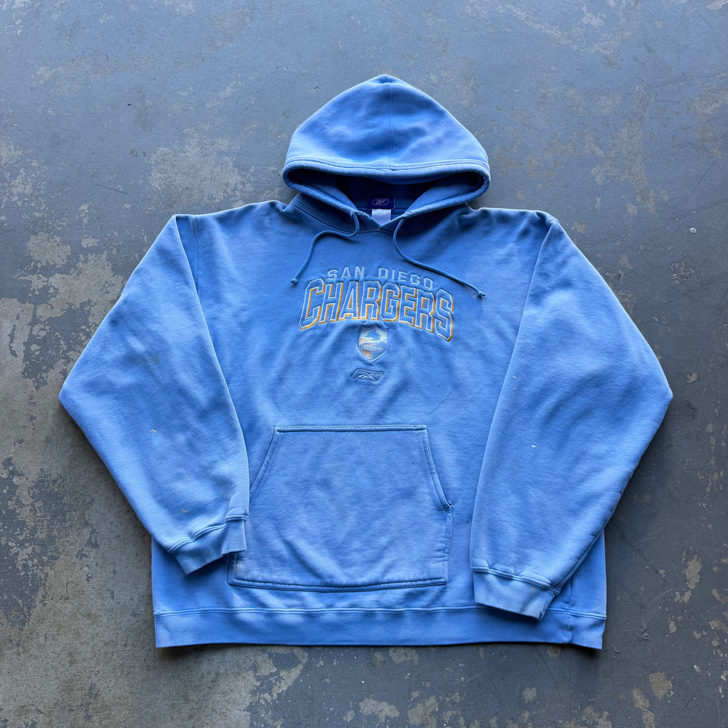 CHARGERS REEBOK EMBROIDERED POWDER BLUE HOODIE (XXL)