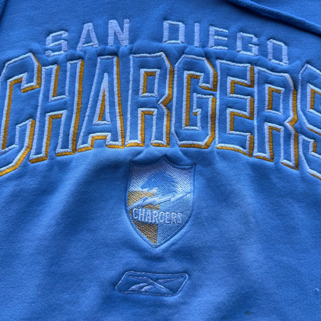 CHARGERS REEBOK EMBROIDERED POWDER BLUE HOODIE (XXL)