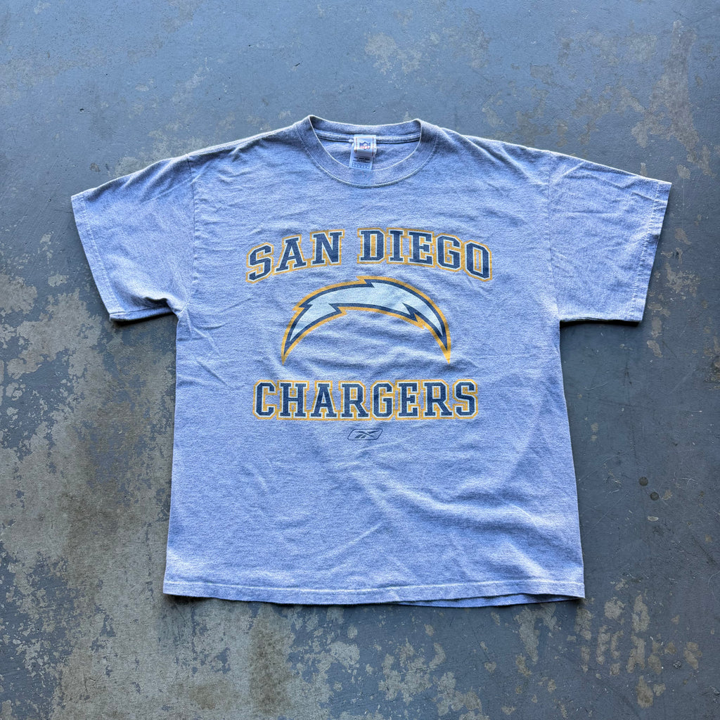 REEBOK CHARGERS GREY TEE (L)