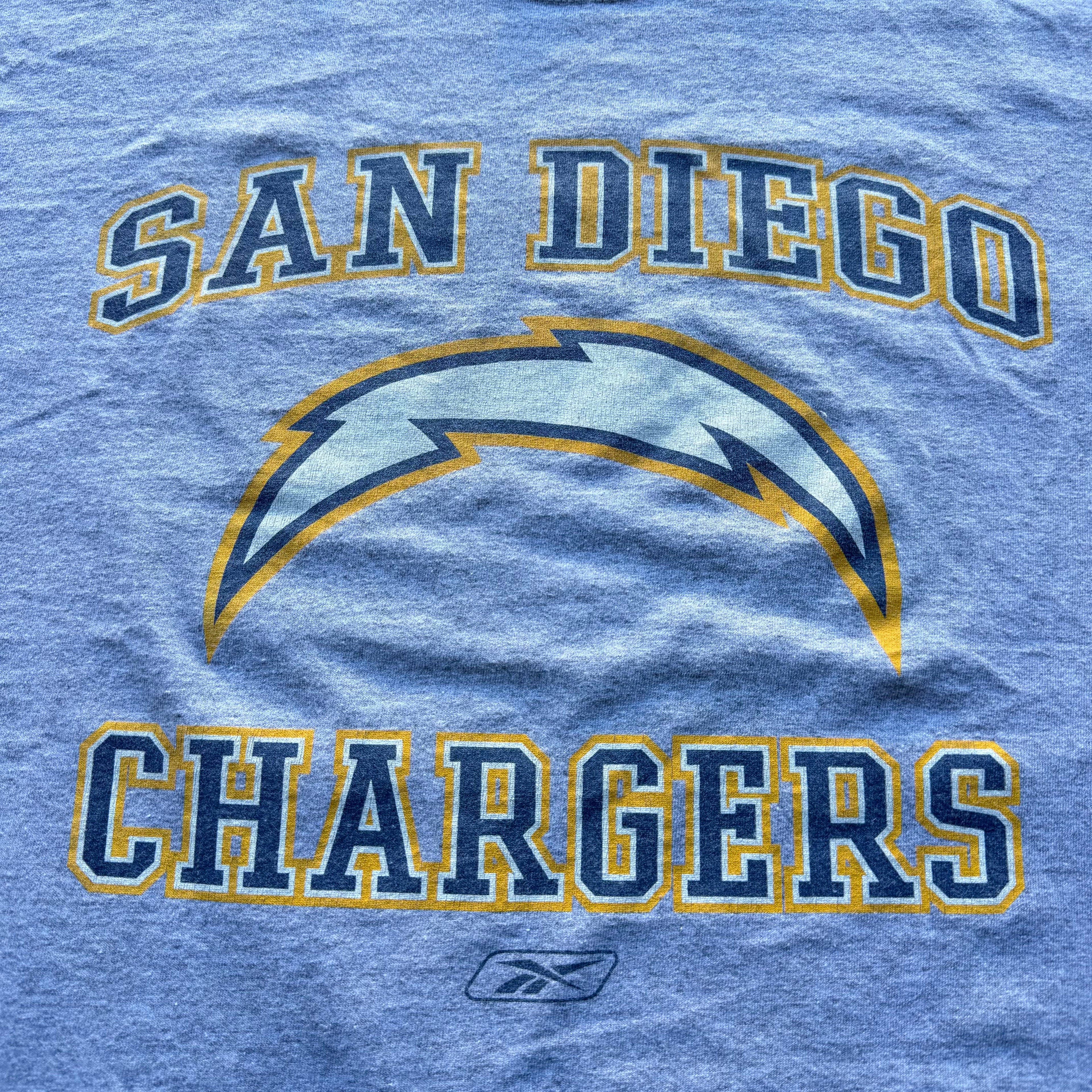 REEBOK CHARGERS GREY TEE (L)