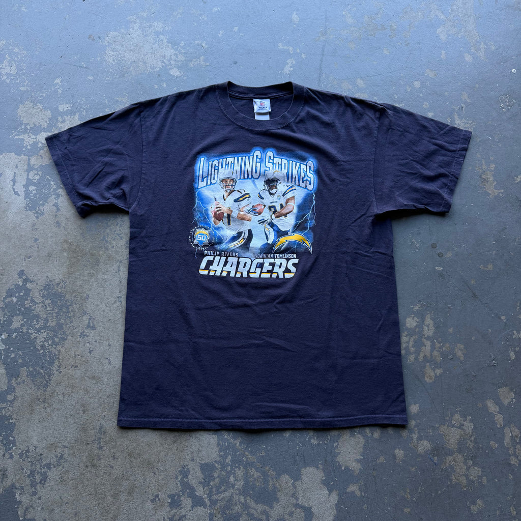 00’S CHARGERS LIGHTNING STRIKES TEE (XL)
