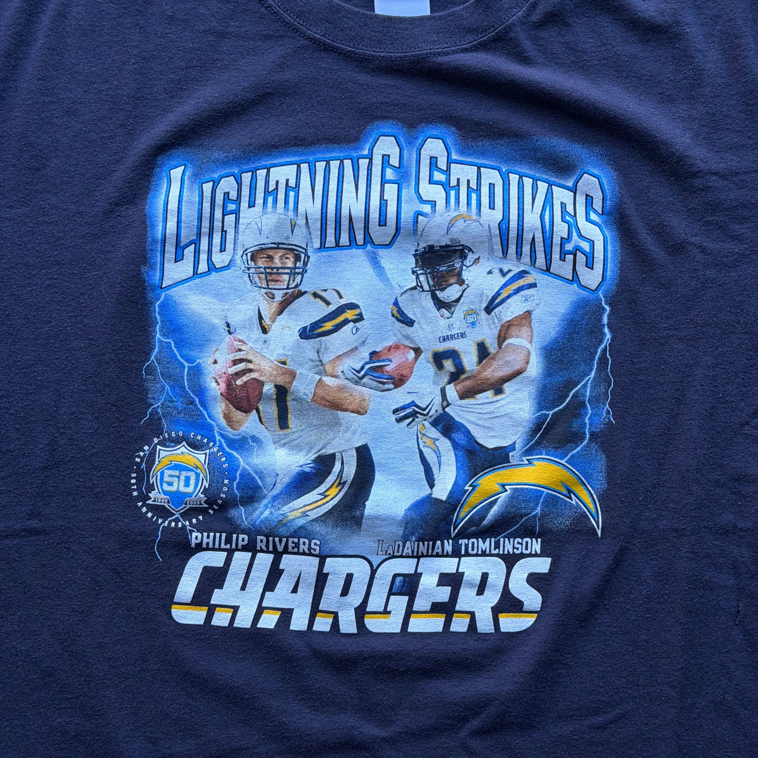 00’S CHARGERS LIGHTNING STRIKES TEE (XL)