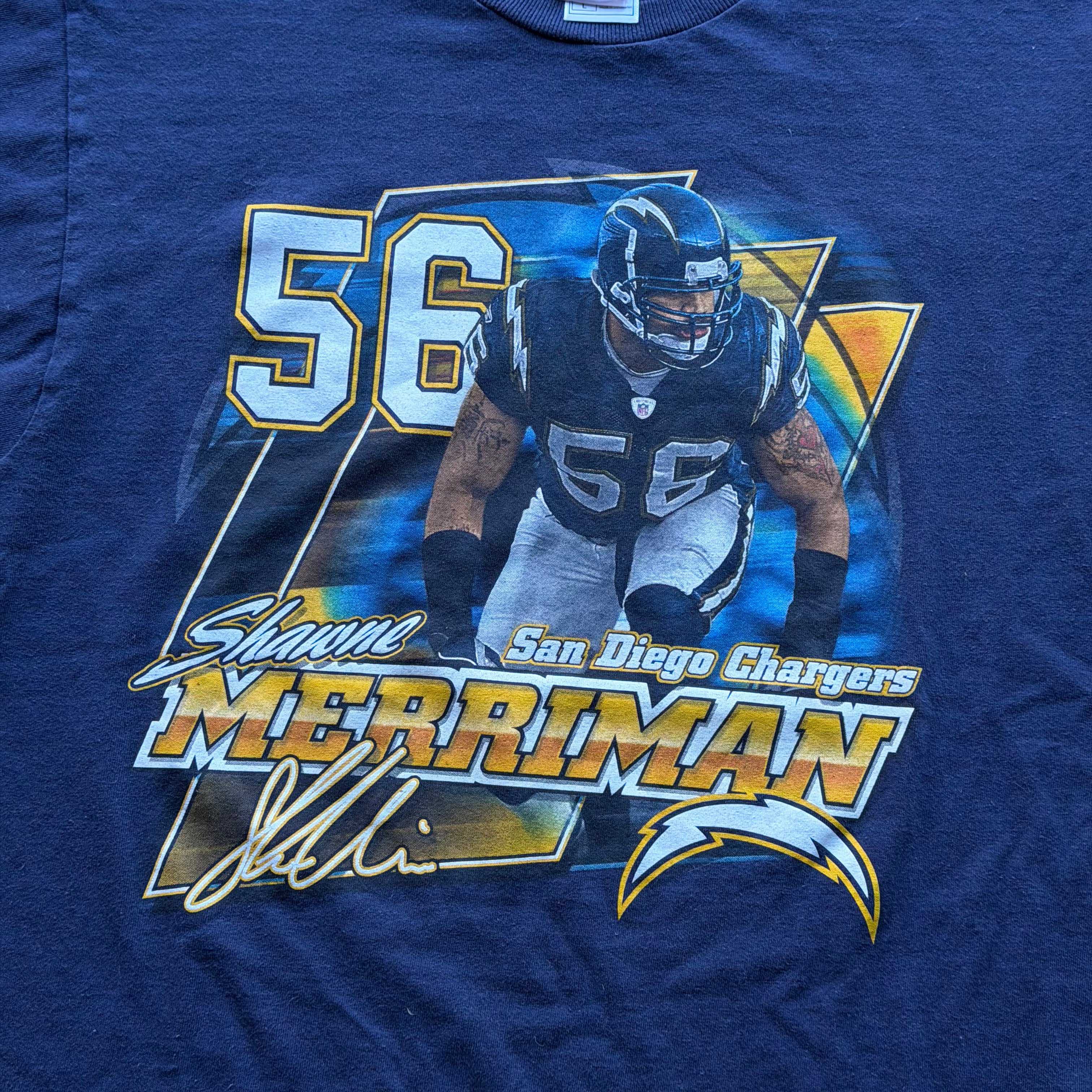 00’S CHARGERS SHAWNE MERRIMAN SOLO TEE (L)