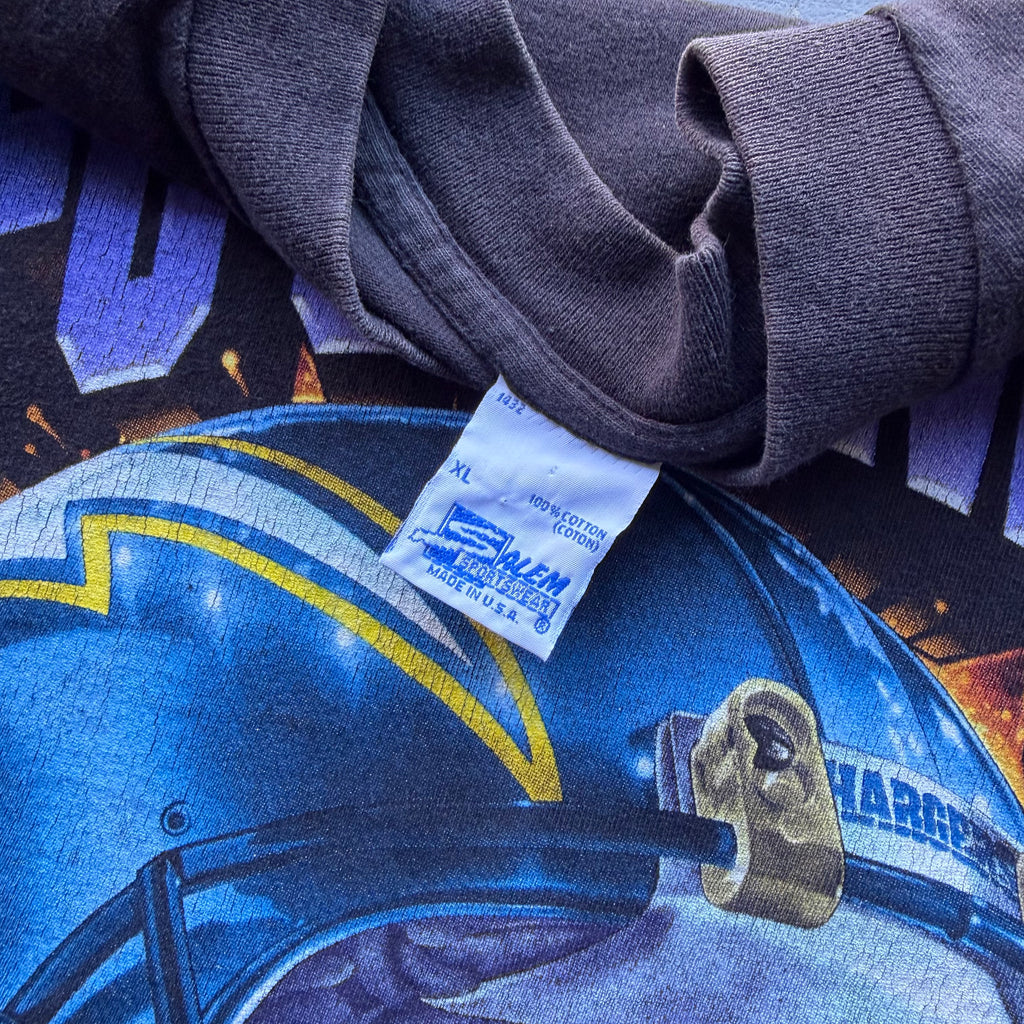 1995 SALEM CHARGERS AFC CHAMPS HELMET EXPLOSION TEE (XL)