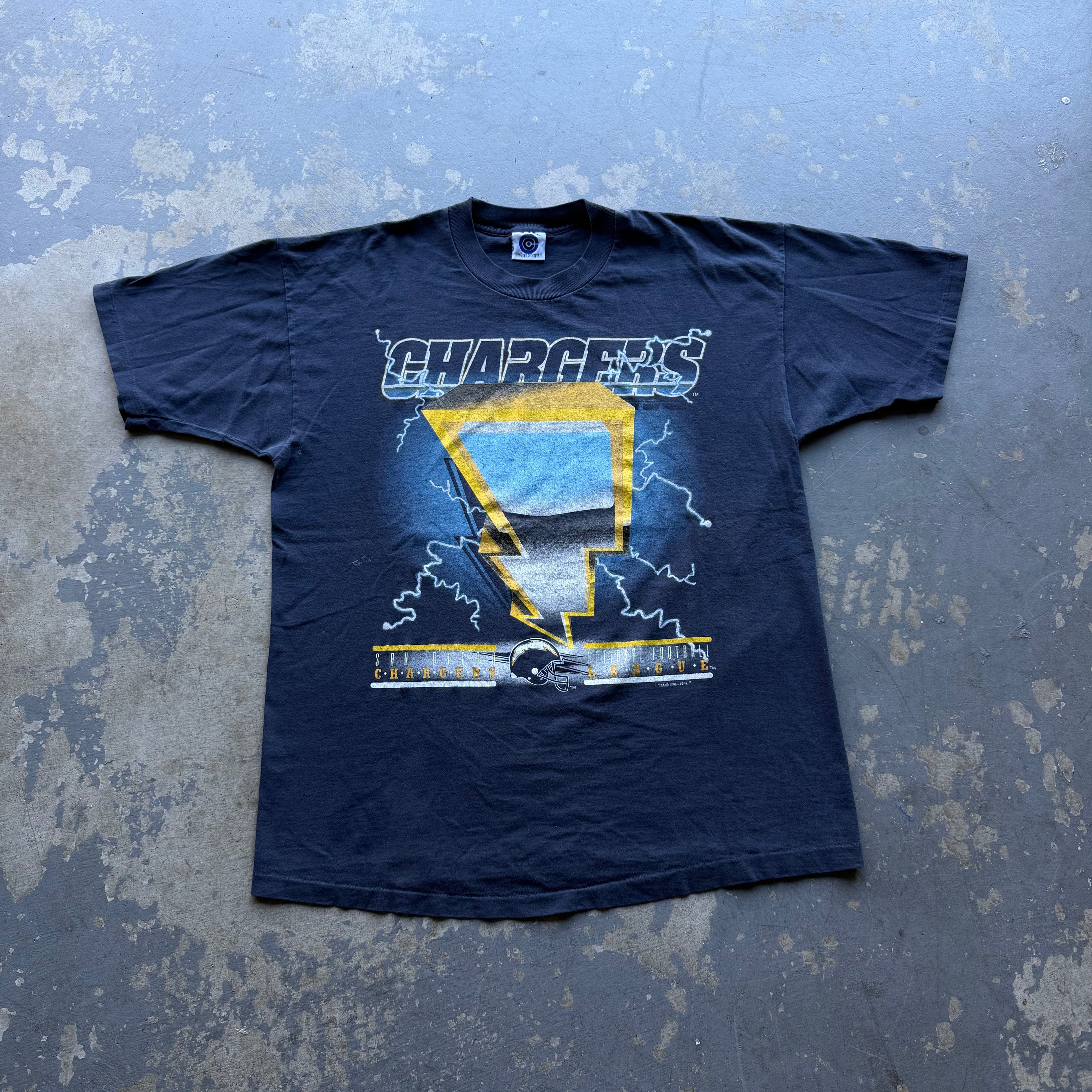1994 CHARGERS THUNDER BOLT TEE (XL)