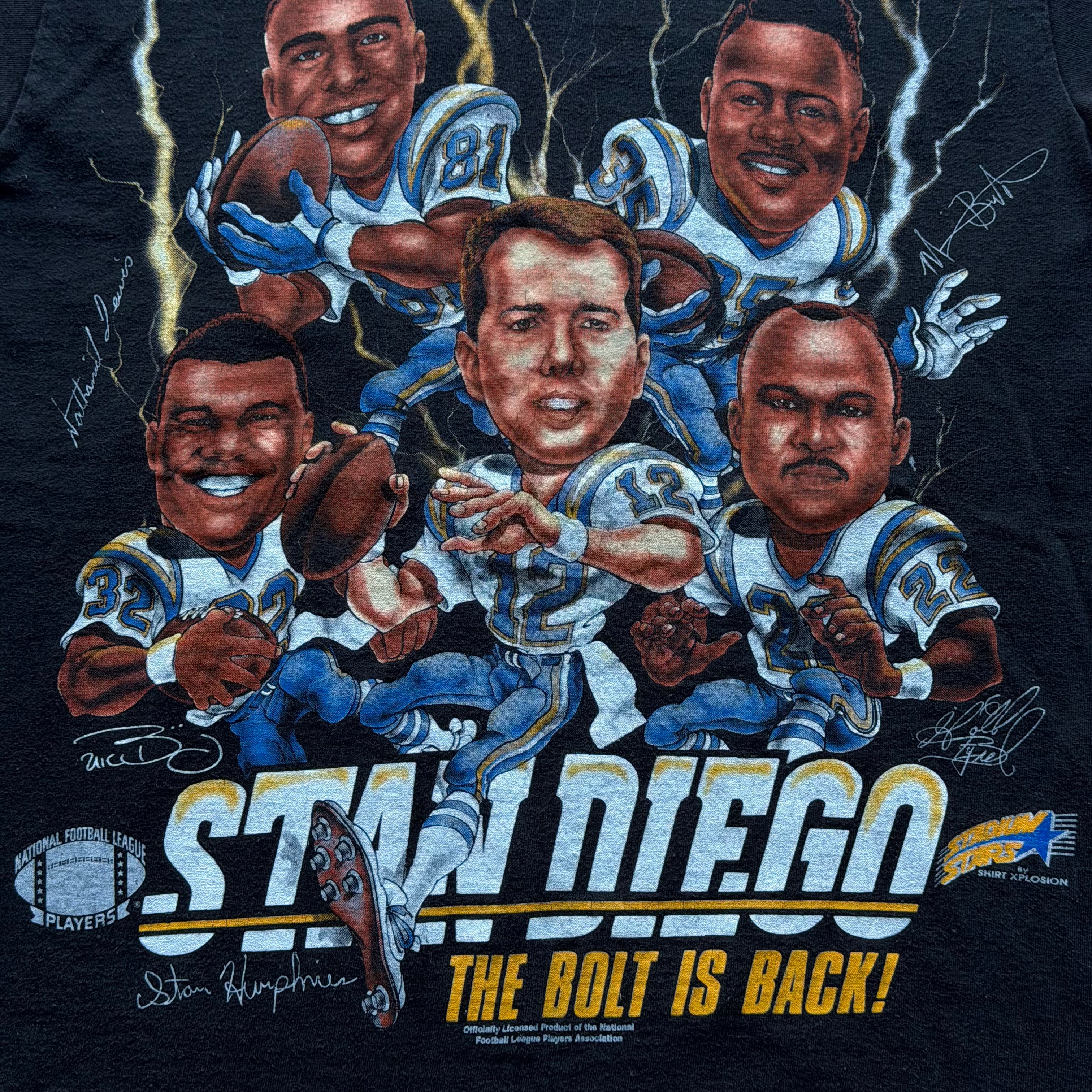 90’S CHARGERS STAN DIEGO CARICATURES XPLOSION TEE (L)
