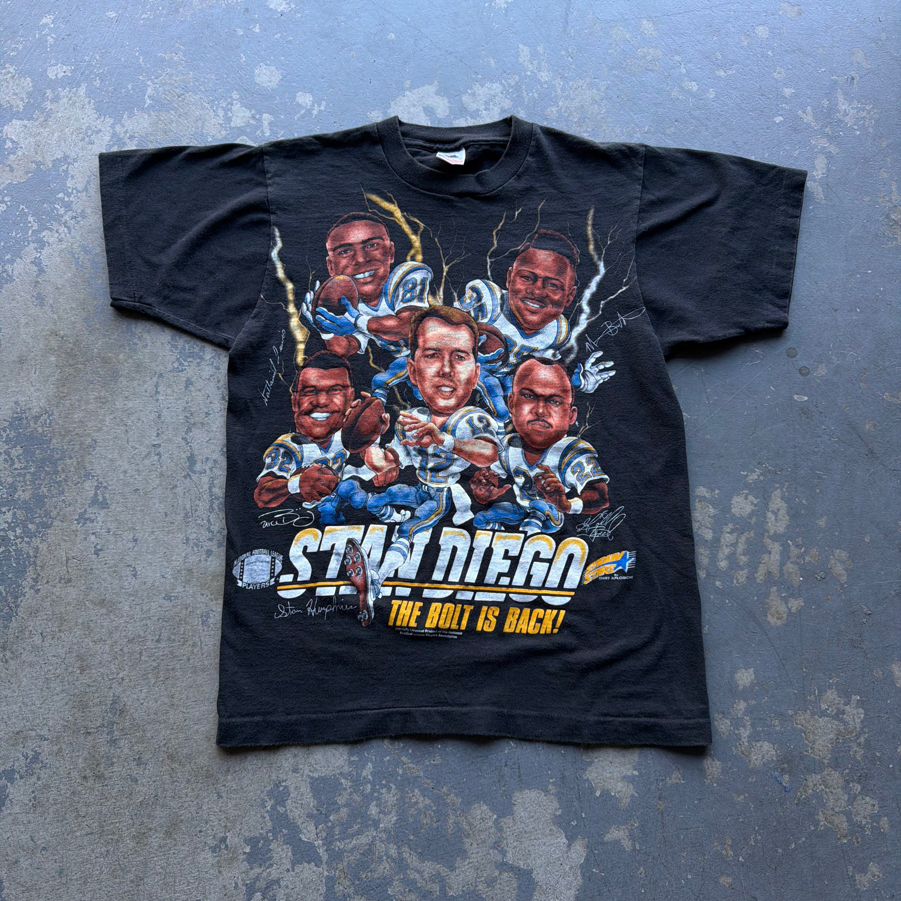 90’S CHARGERS STAN DIEGO CARICATURES XPLOSION TEE (M)