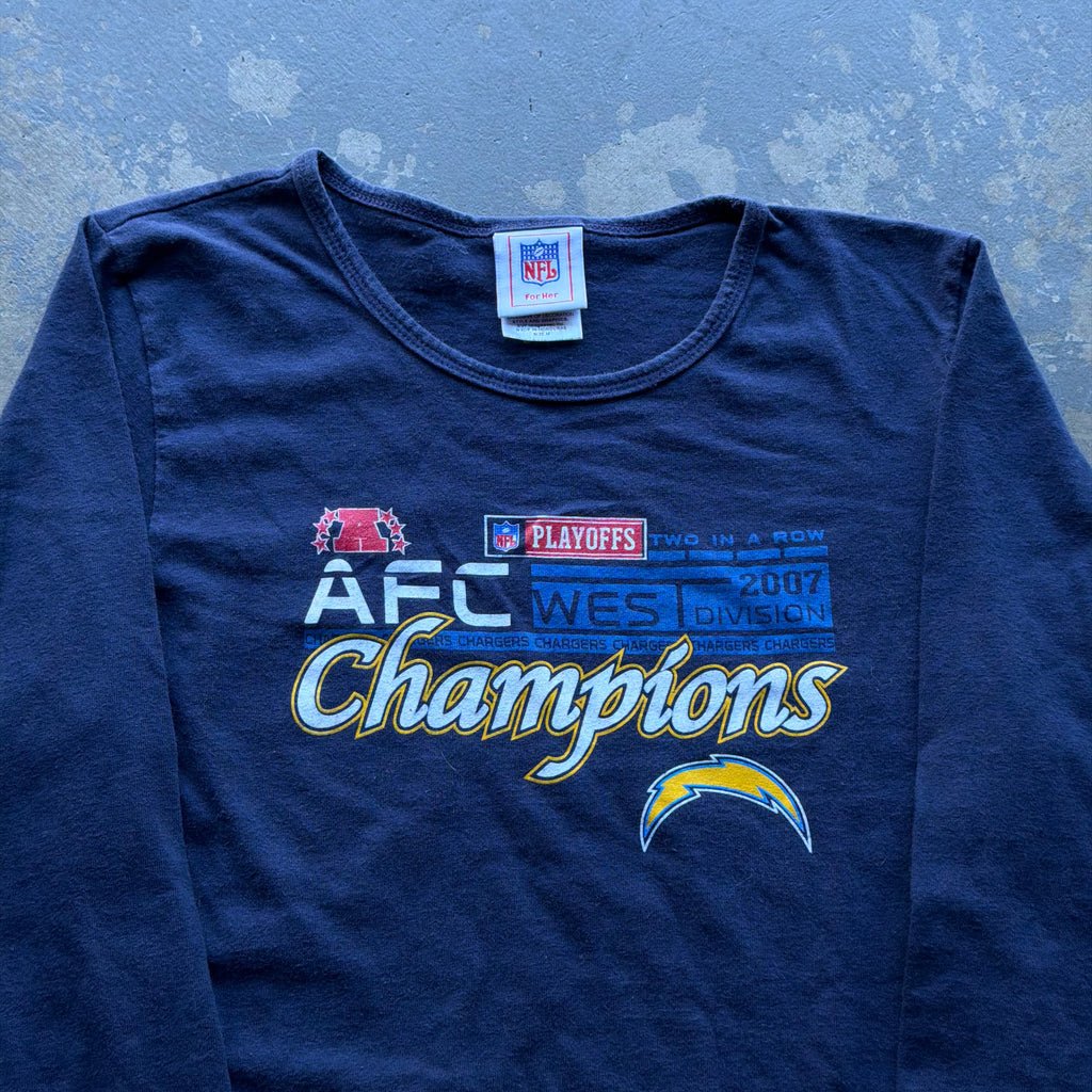 2007 CHARGERS AFC CHAMPIONS WOMEN’S LONG SLEEVE TEE (M)
