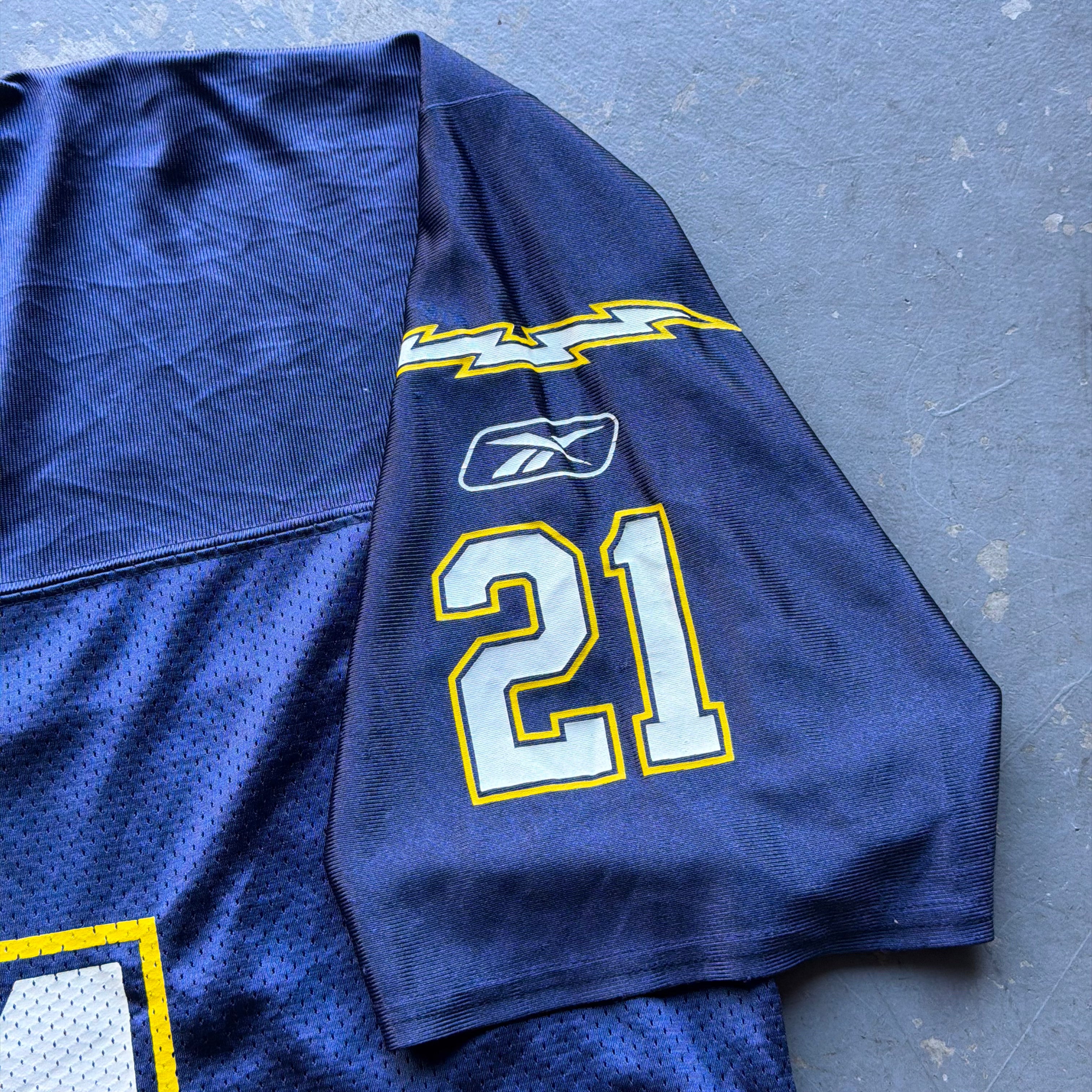 00’S NFL CHARGERS LADANIAN TOMLINSON NAVY BLUE JERSEY (L)