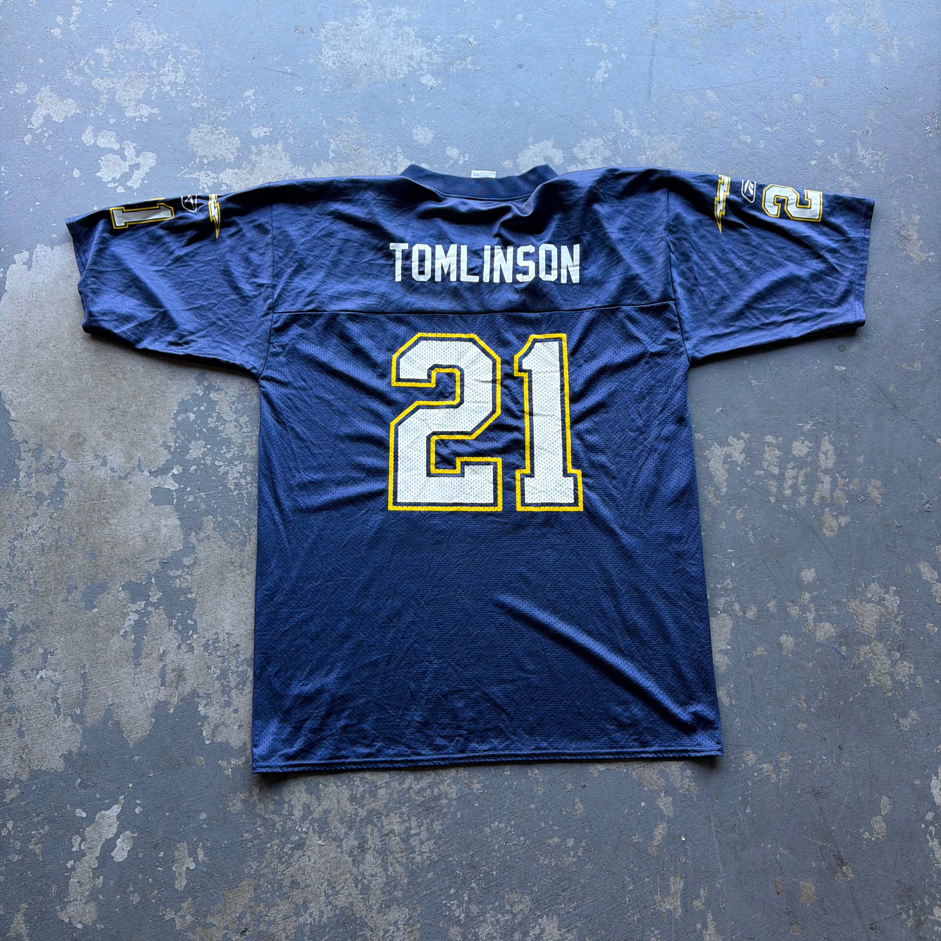 00’S NFL CHARGERS LADANIAN TOMLINSON NAVY BLUE JERSEY (L)