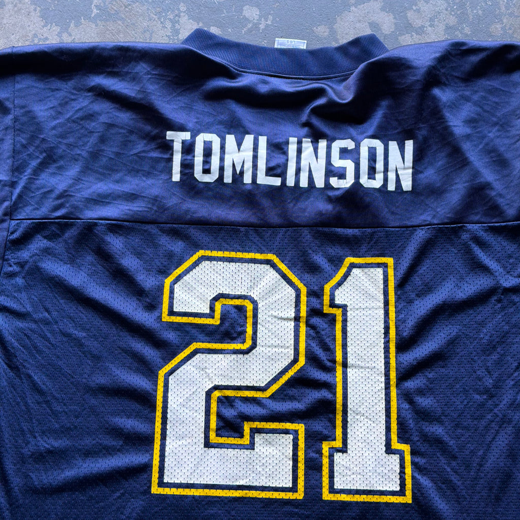 00’S NFL CHARGERS LADANIAN TOMLINSON NAVY BLUE JERSEY (L)