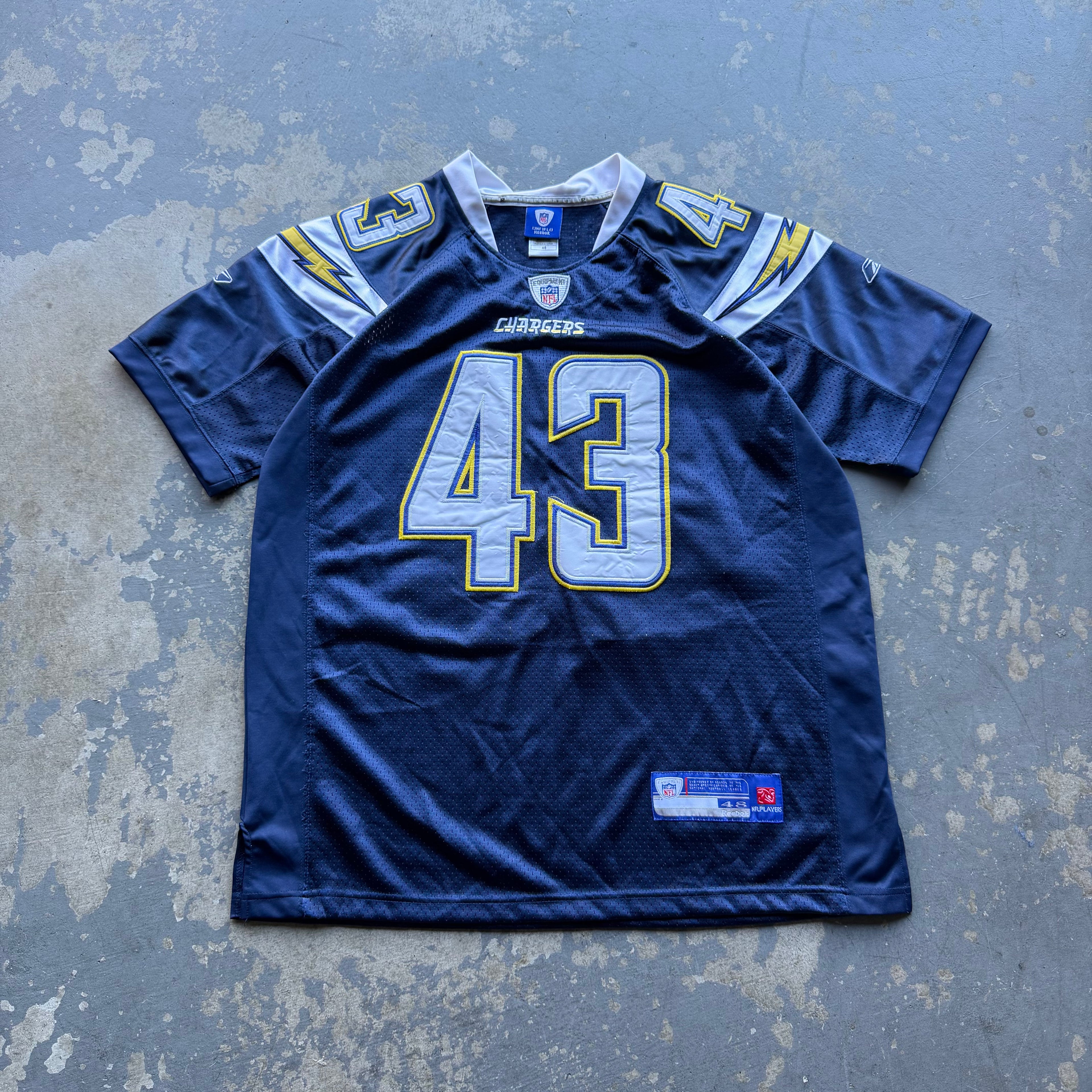 00’S REEBOK CHARGERS DARREN SPROLES NAVY BLUE JERSEY (48) XL