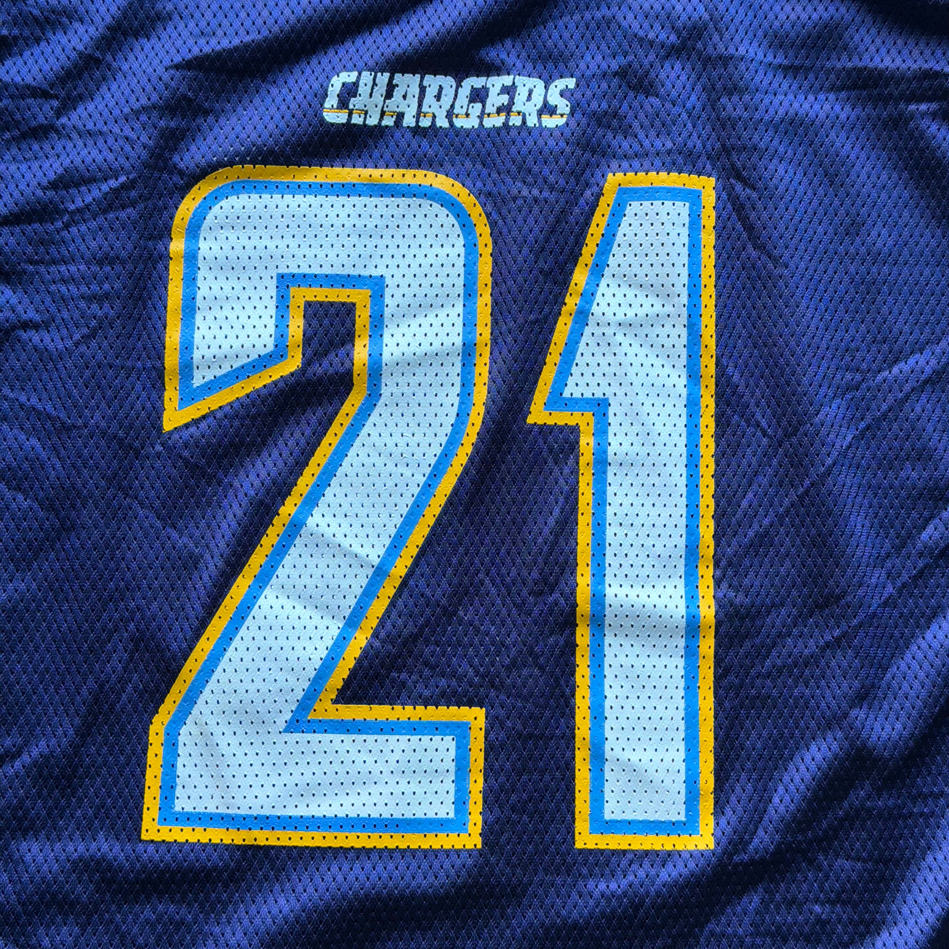 00’S REEBOK CHARGERS LADANIAN TOMLINSON NAVY BLUE JERSEY (XL)