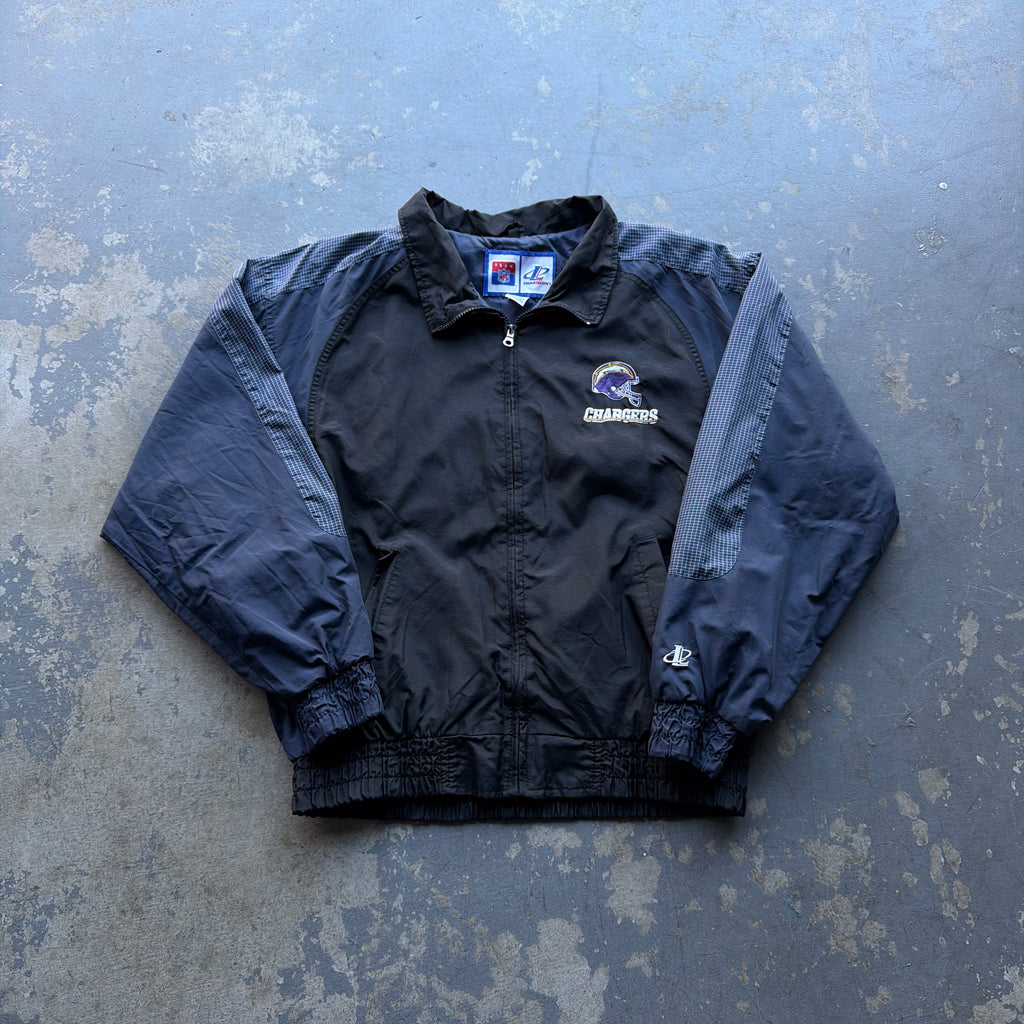 90’S LOGO ATHLETIC CHARGERS WINDBREAKER JACKET (L)