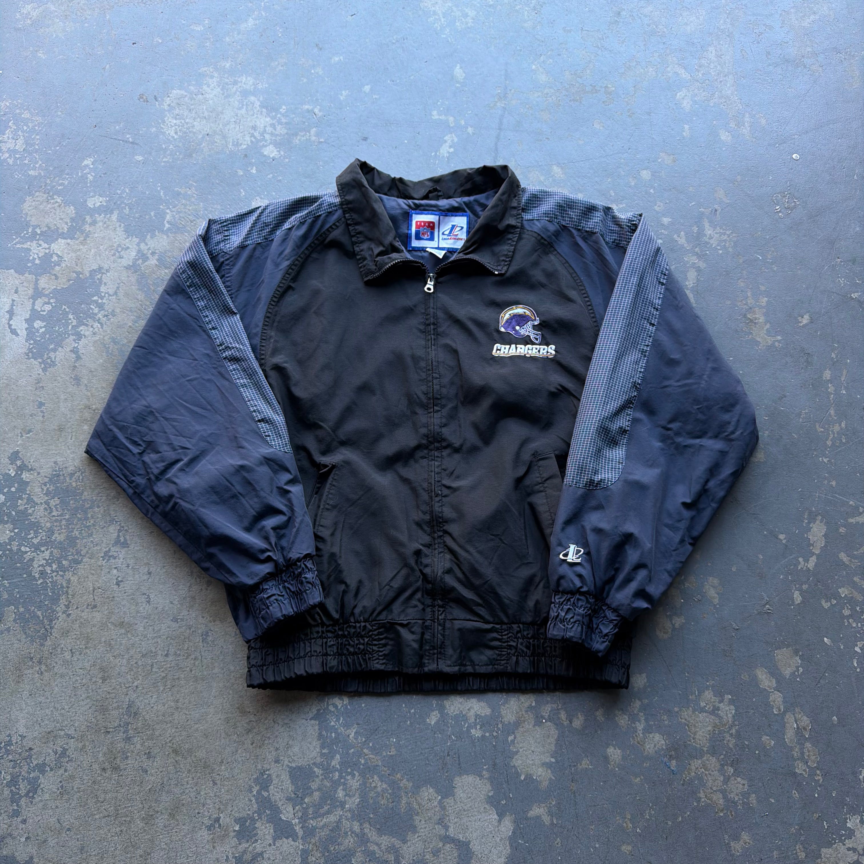 90’S LOGO ATHLETIC CHARGERS WINDBREAKER JACKET (L)