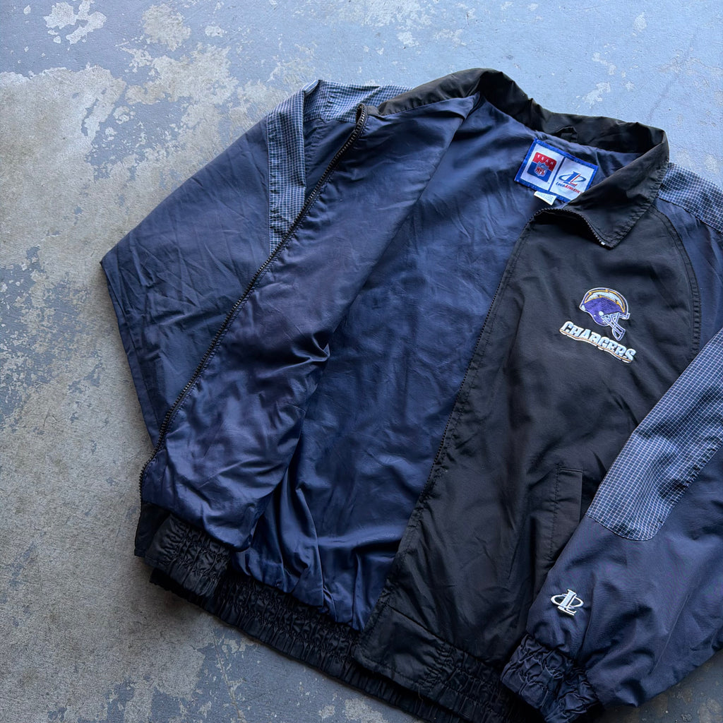 90’S LOGO ATHLETIC CHARGERS WINDBREAKER JACKET (L)