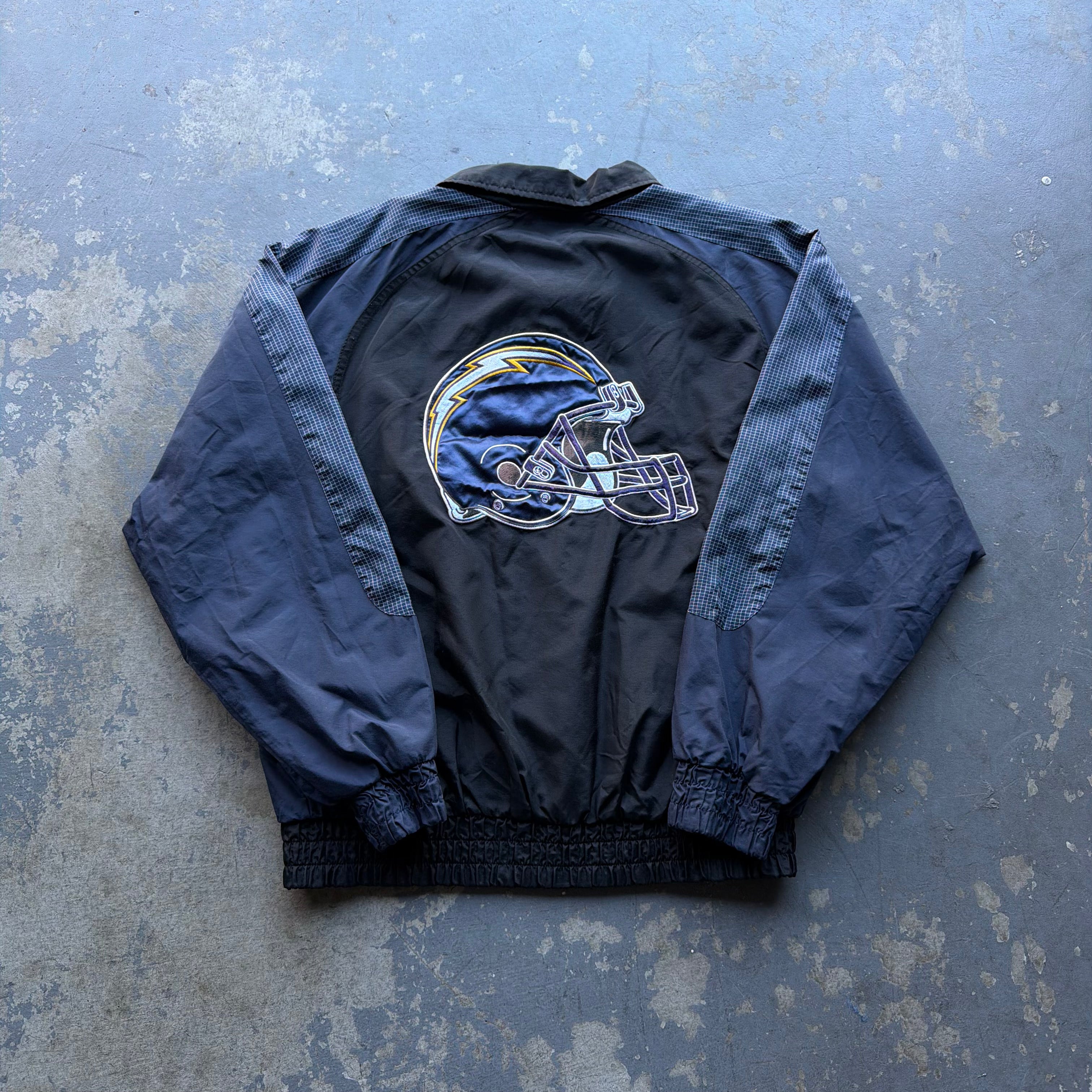 90’S LOGO ATHLETIC CHARGERS WINDBREAKER JACKET (L)