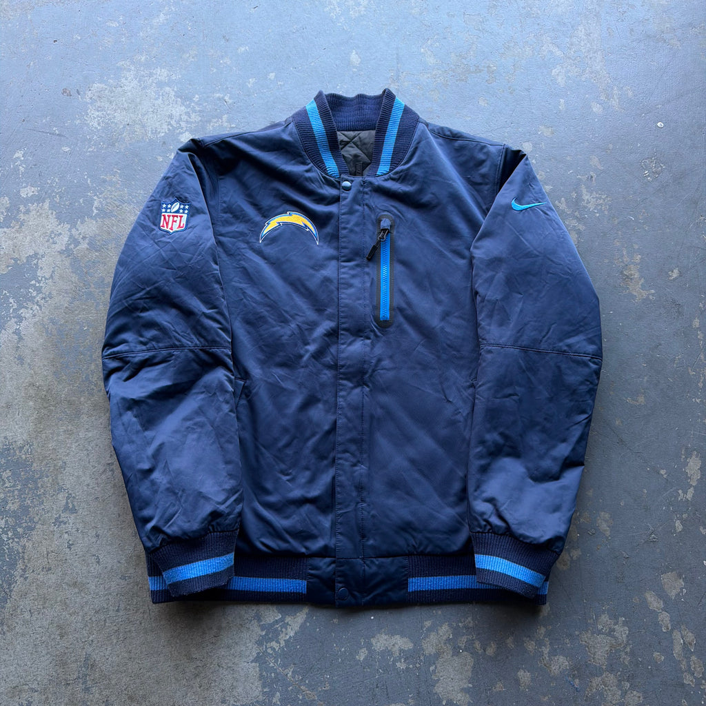 NIKE CHARGERS DIAMOND QUILTED REVERSIBLE JACKET (L)
