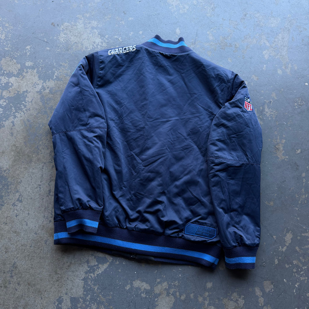 NIKE CHARGERS DIAMOND QUILTED REVERSIBLE JACKET (L)