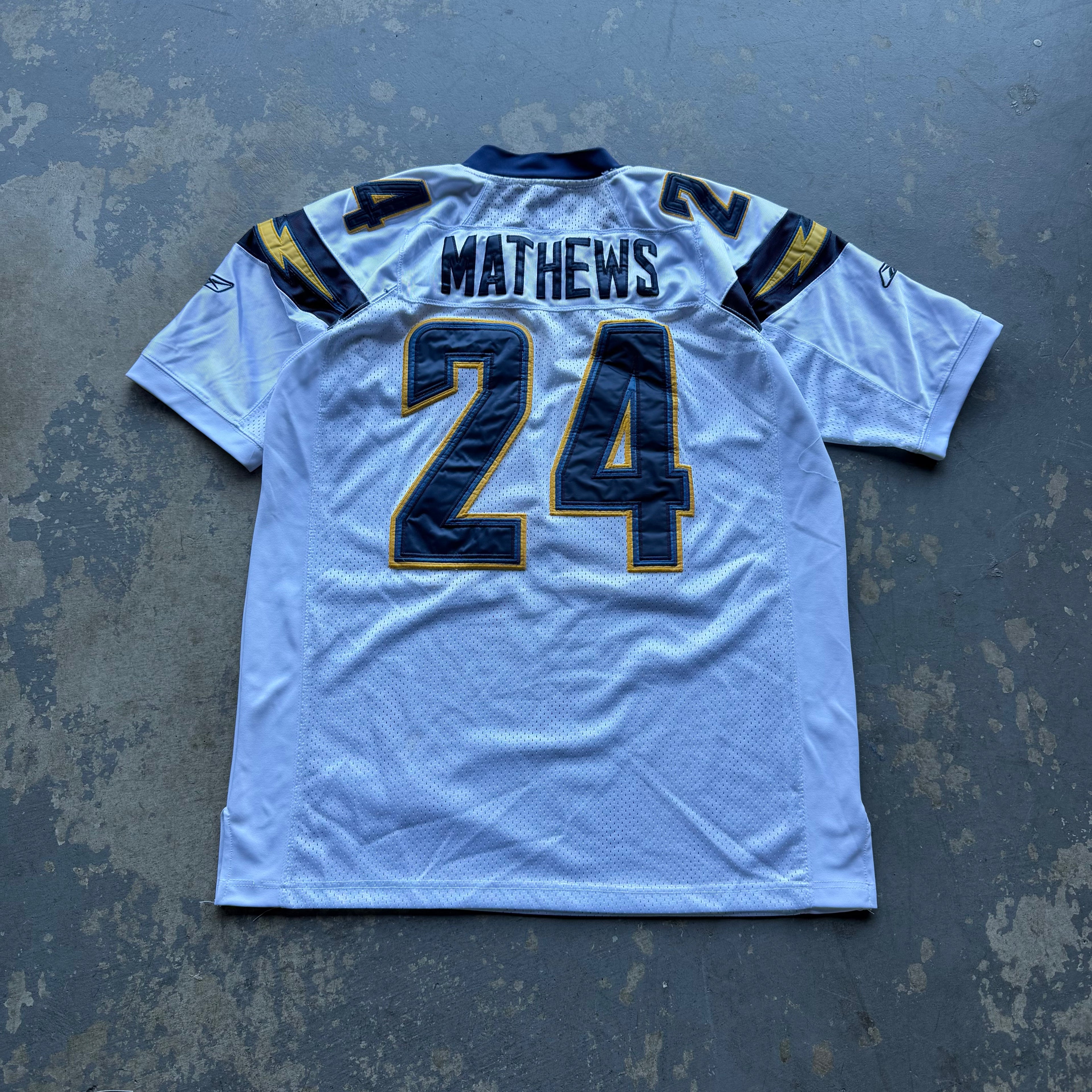 00’S REEBOK CHARGERS RYAN MATTHEWS WHITE AWAY JERSEY (48) XL