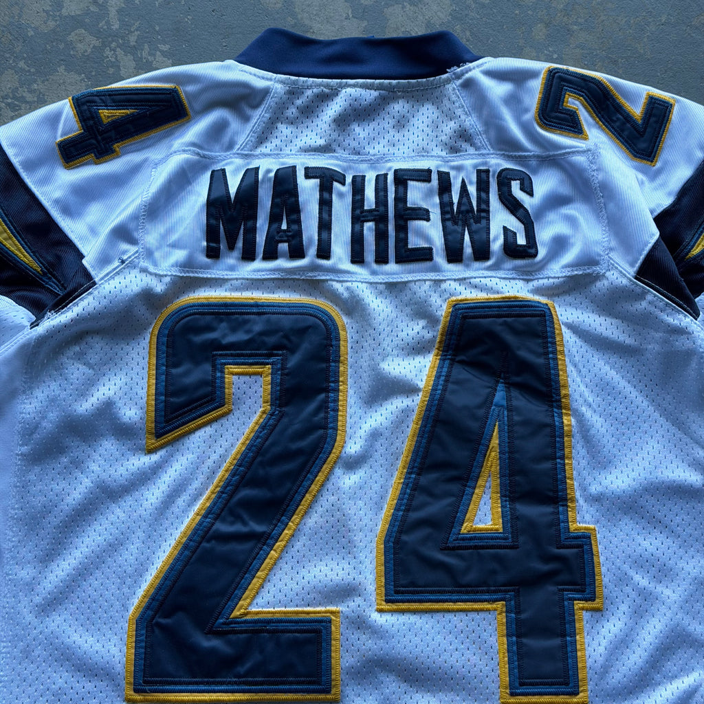 00’S REEBOK CHARGERS RYAN MATTHEWS WHITE AWAY JERSEY (48) XL