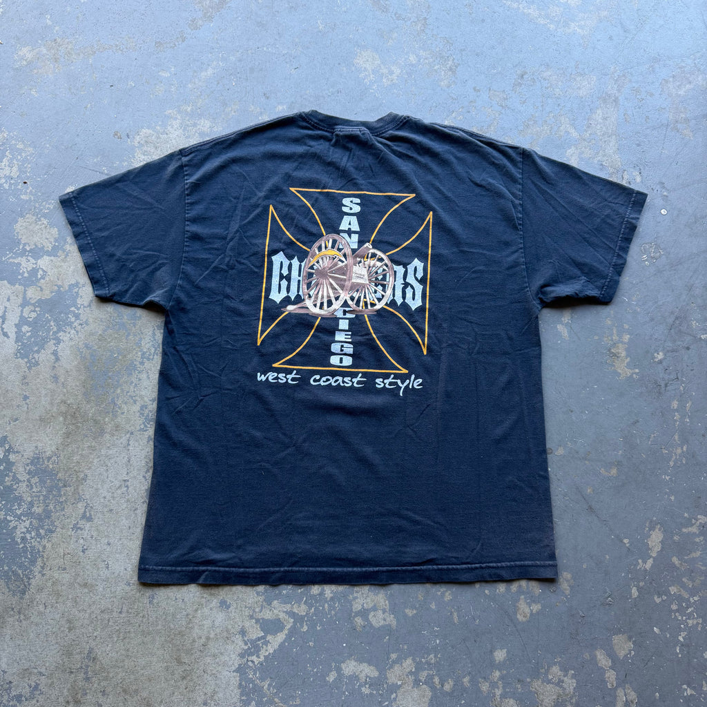 00'S CHARGERS WEST COAST CHOPPERS STYLE T-SHIRT (2XL)