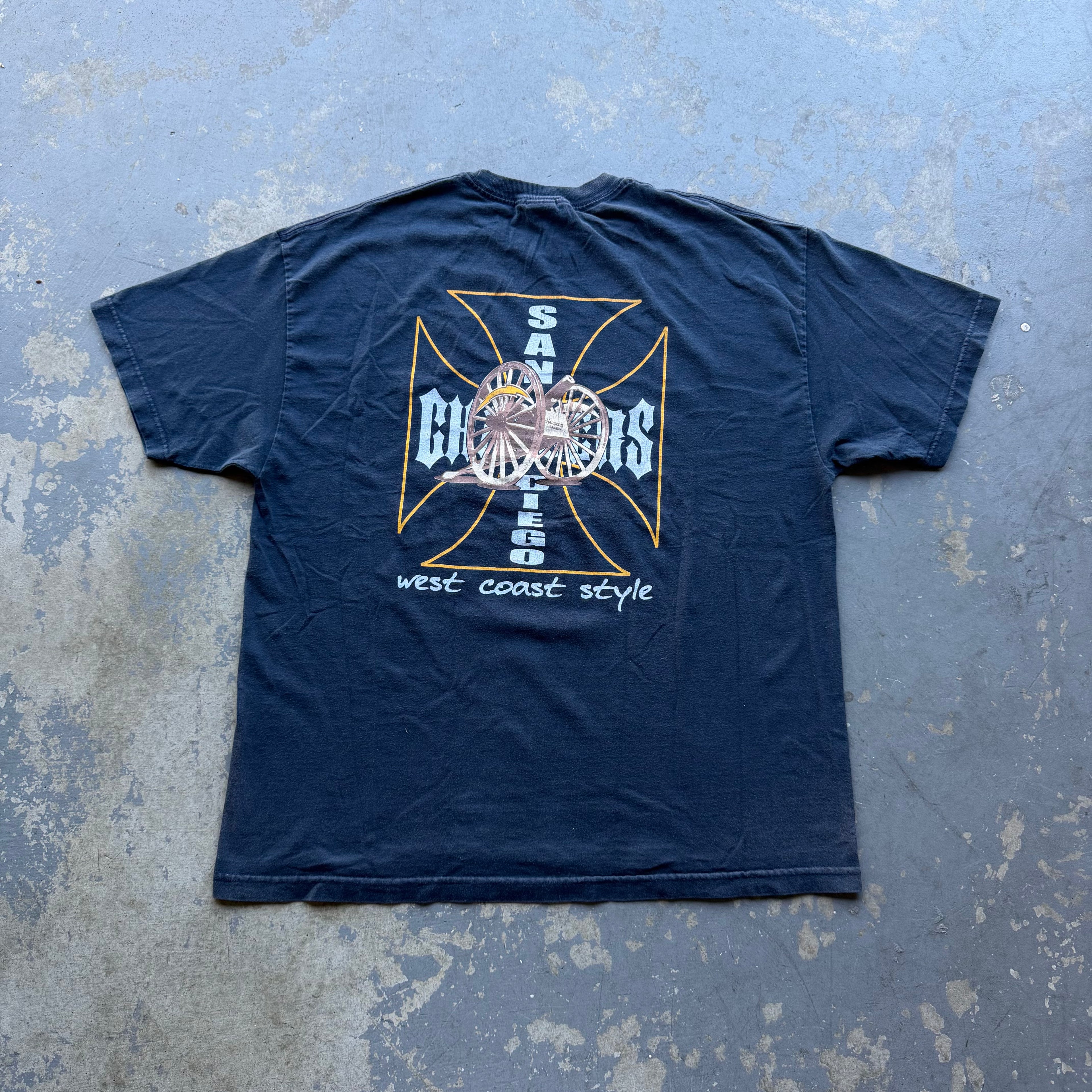 00'S CHARGERS WEST COAST CHOPPERS STYLE T-SHIRT (2XL)
