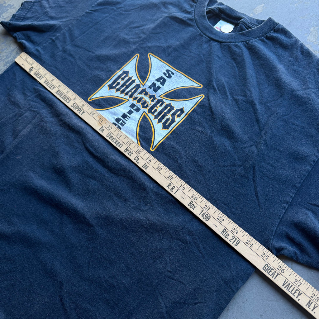 00'S CHARGERS WEST COAST CHOPPERS STYLE T-SHIRT (2XL)
