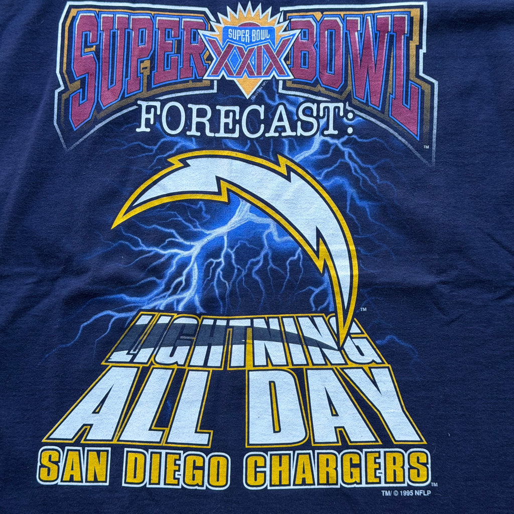 1995 CHARGERS SUPERBOWL FORECAST T-SHIRT (XL)