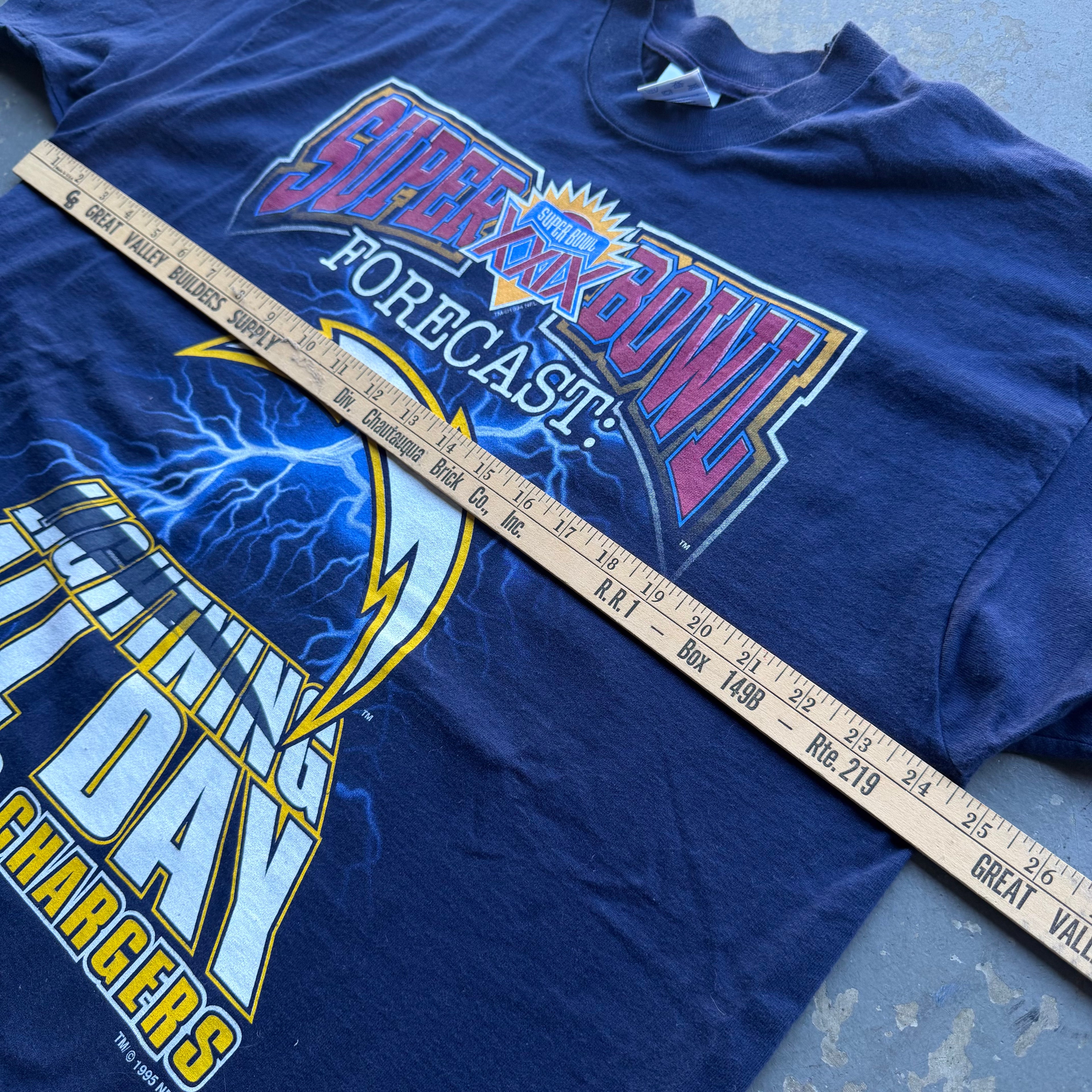1995 CHARGERS SUPERBOWL FORECAST T-SHIRT (XL)